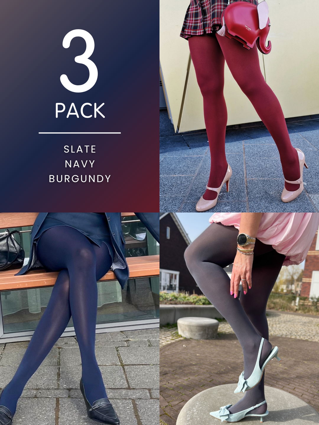 3 Pack Staple Shades Bundle - Stay Cool 80 Denier Tights – Snag US