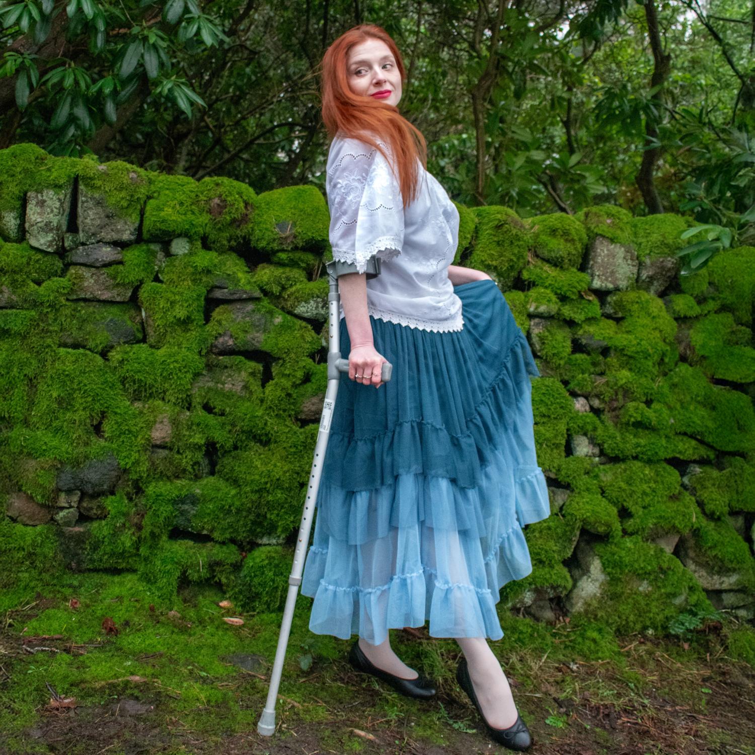 Mesh Maxi Skirt - Blue Ombre