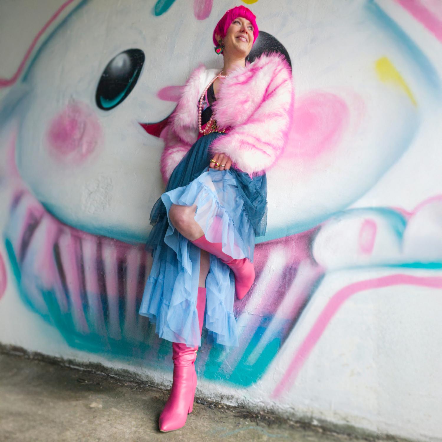 Mesh Maxi Skirt - Blue Ombre