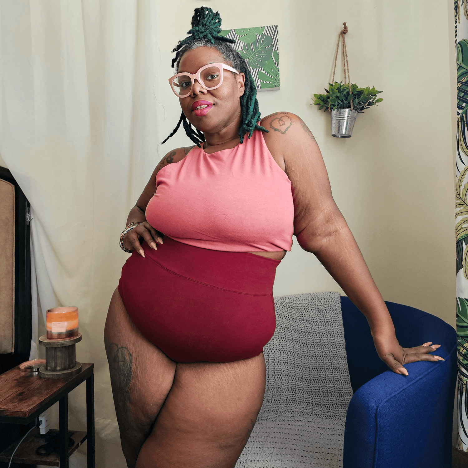 Organic Cotton Super High Waist Panties - Blood Red