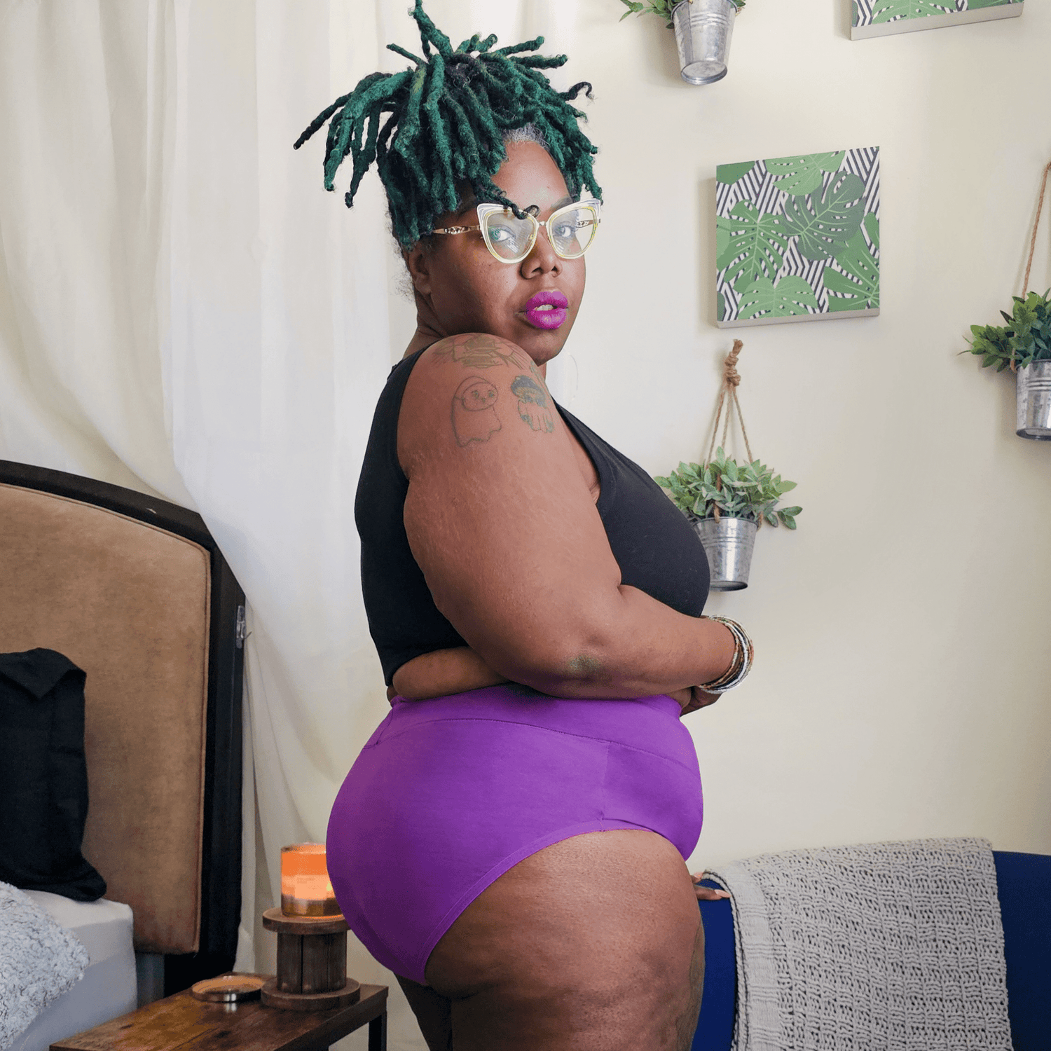 Organic Cotton Full Brief Panties - Grape Escape