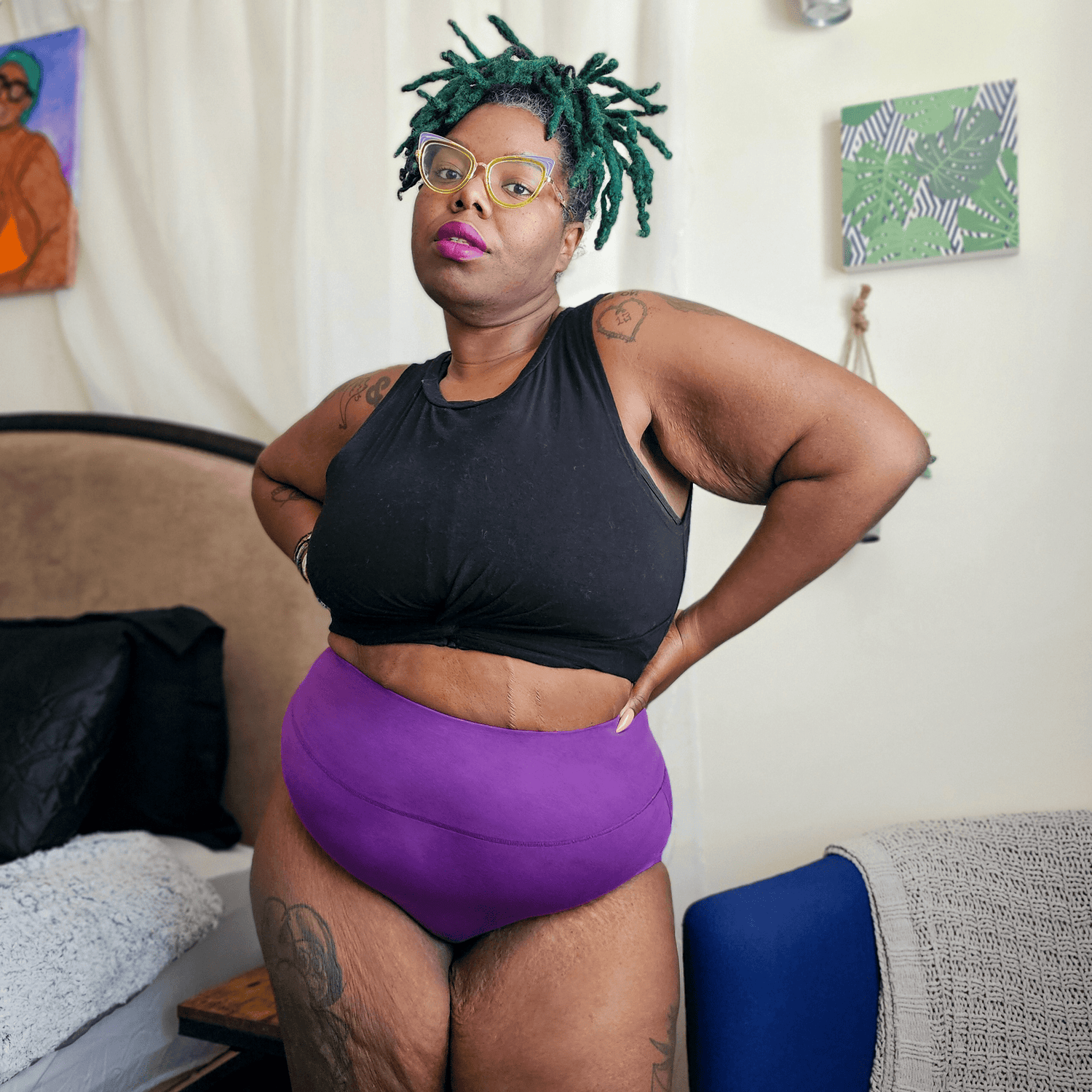 Organic Cotton Full Brief Panties - Grape Escape