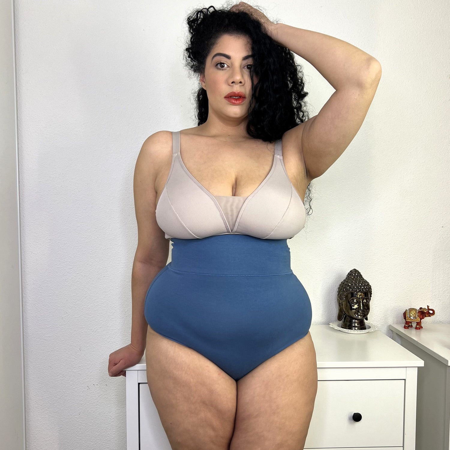 Organic Cotton Super High Waist Panties - Denim