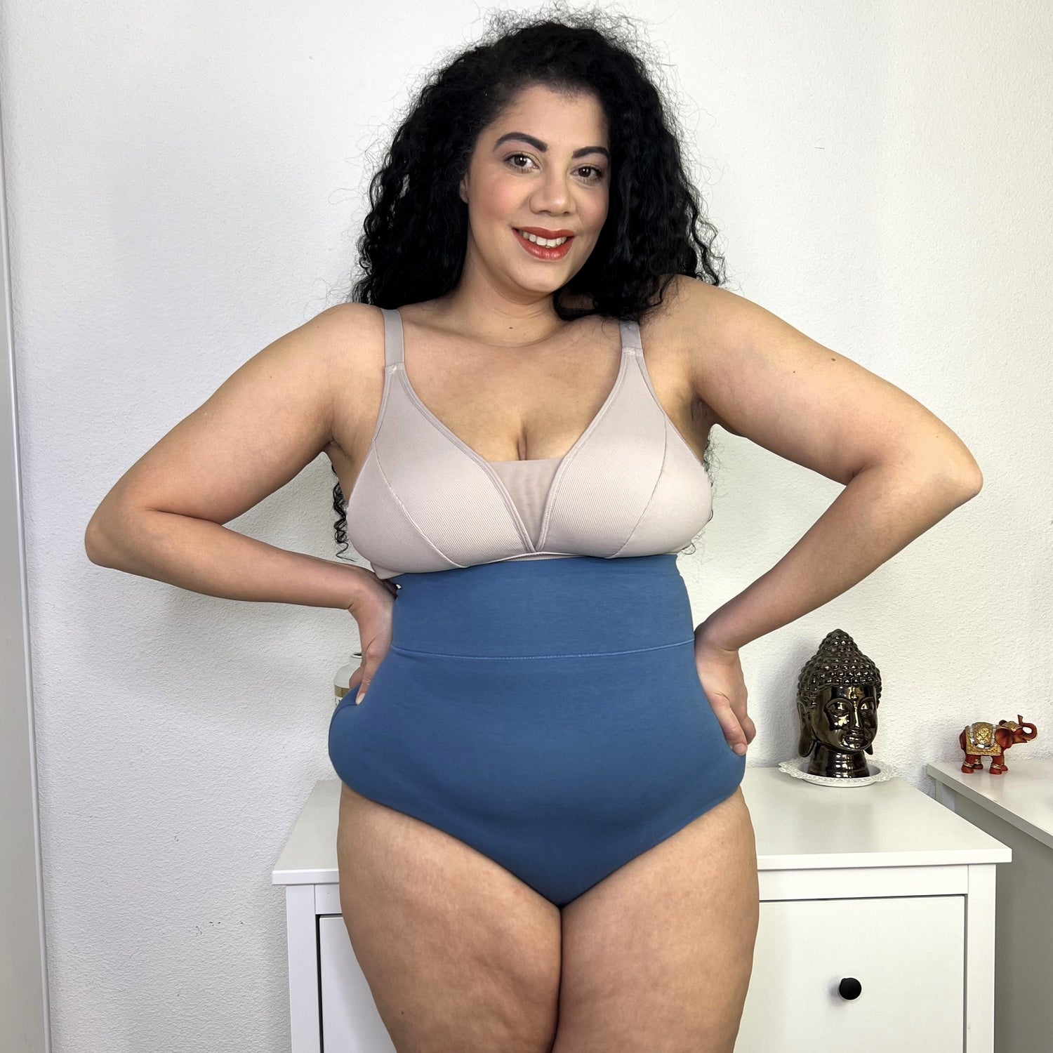 Organic Cotton Super High Waist Panties - Denim