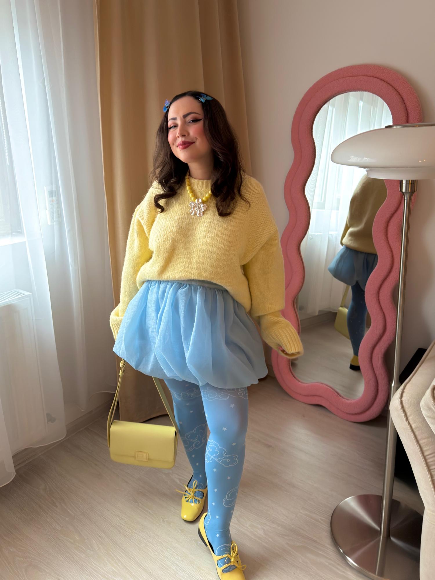 Opaque 80 Den Tights - Woodcut Clouds