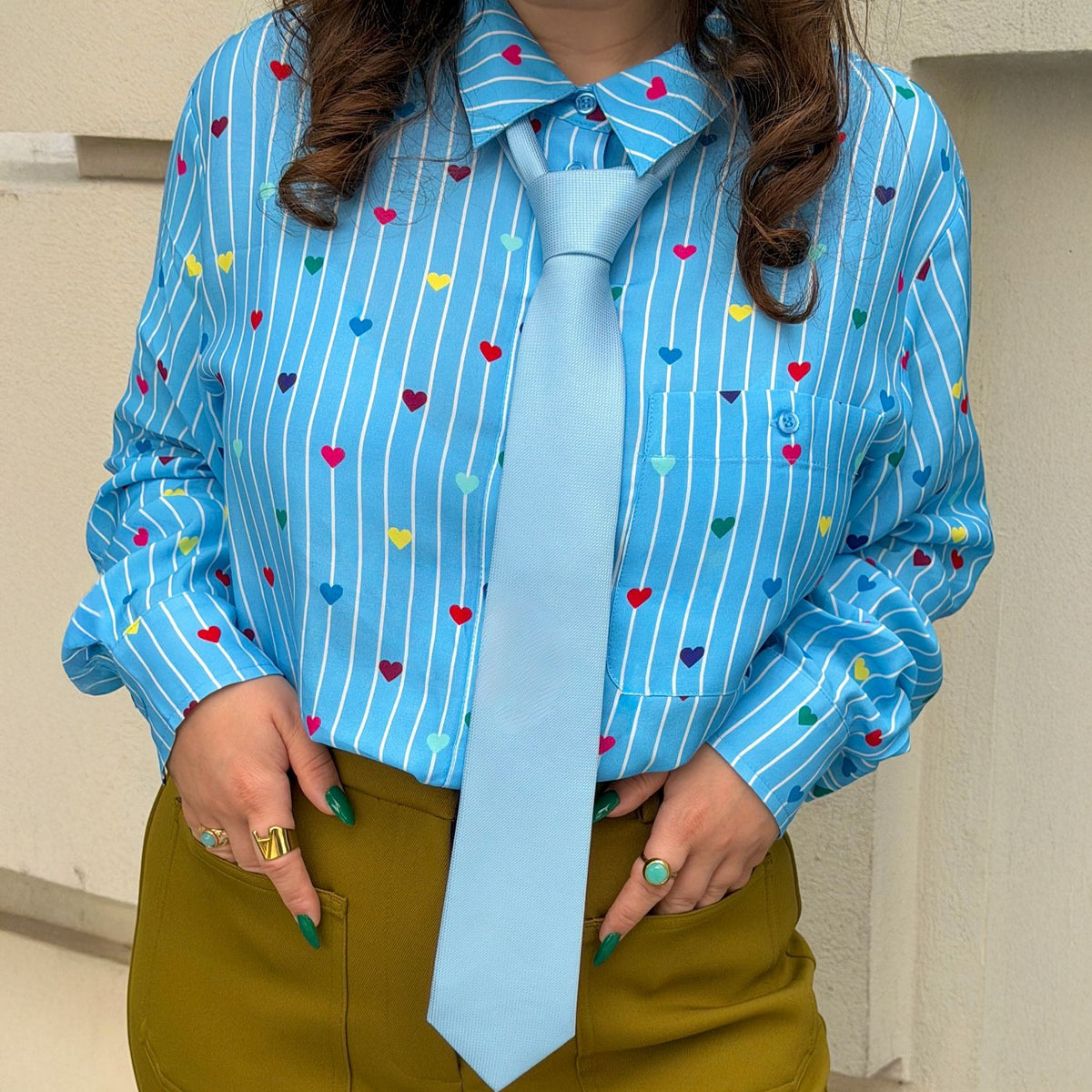 Tailored Woven Viscose Shirt - Love Line