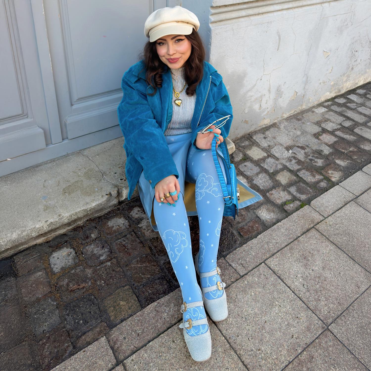 Opaque 80 Den Tights - Woodcut Clouds