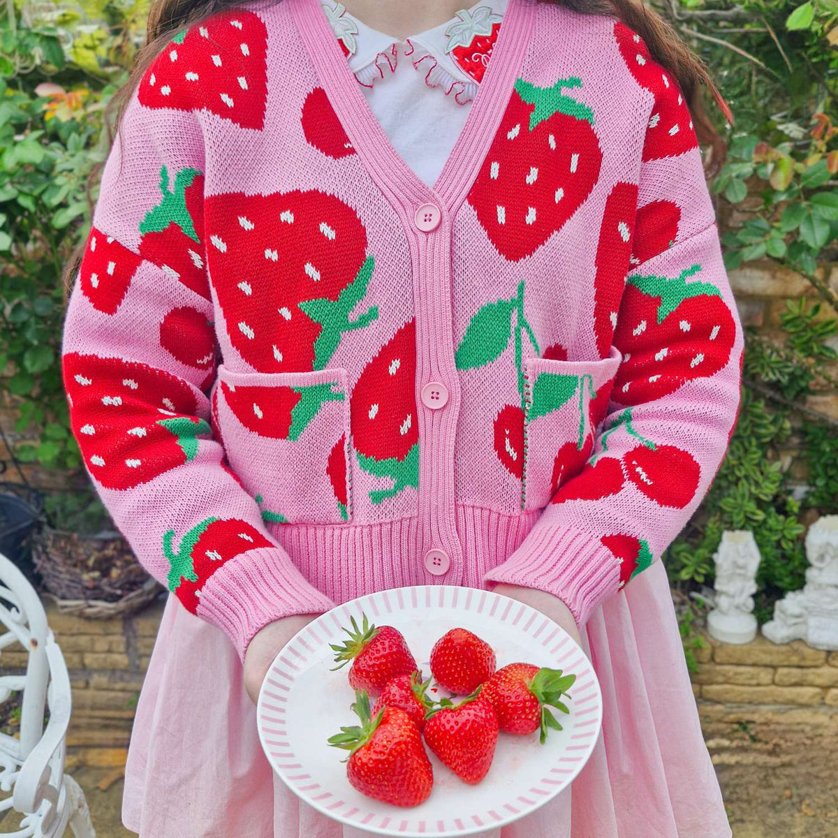 Cotton Rich Cardigan - Strawberry