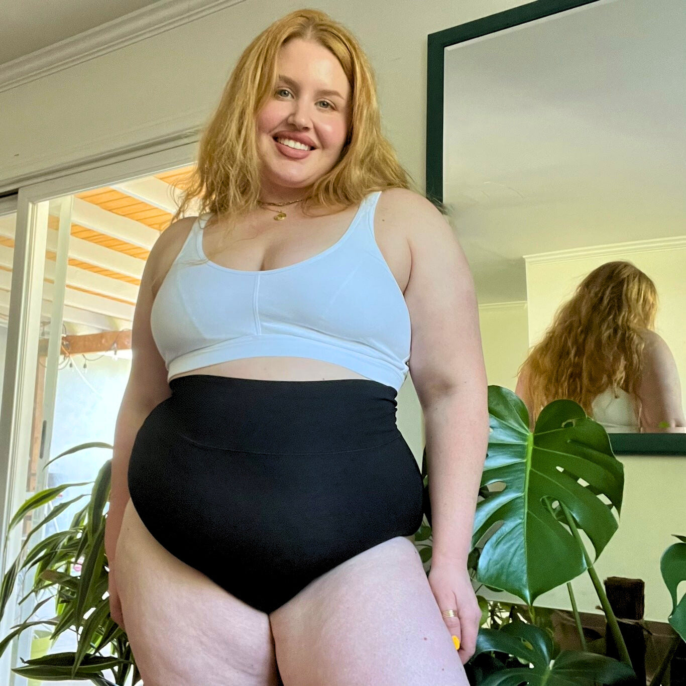 Organic Cotton Super High Waist Panties - Black