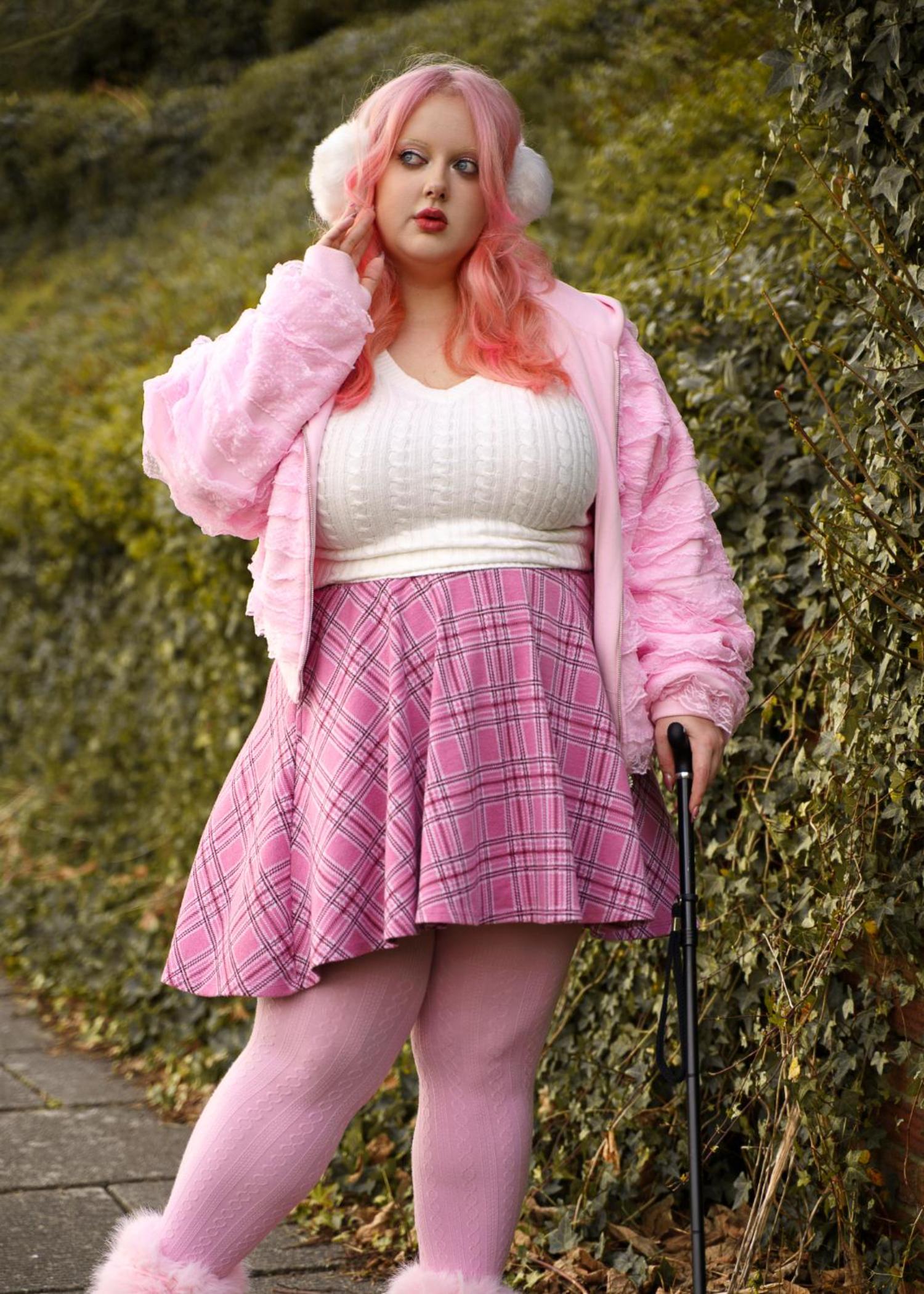 Grannies Cable Knit Wool Tights - Piglet (V2)