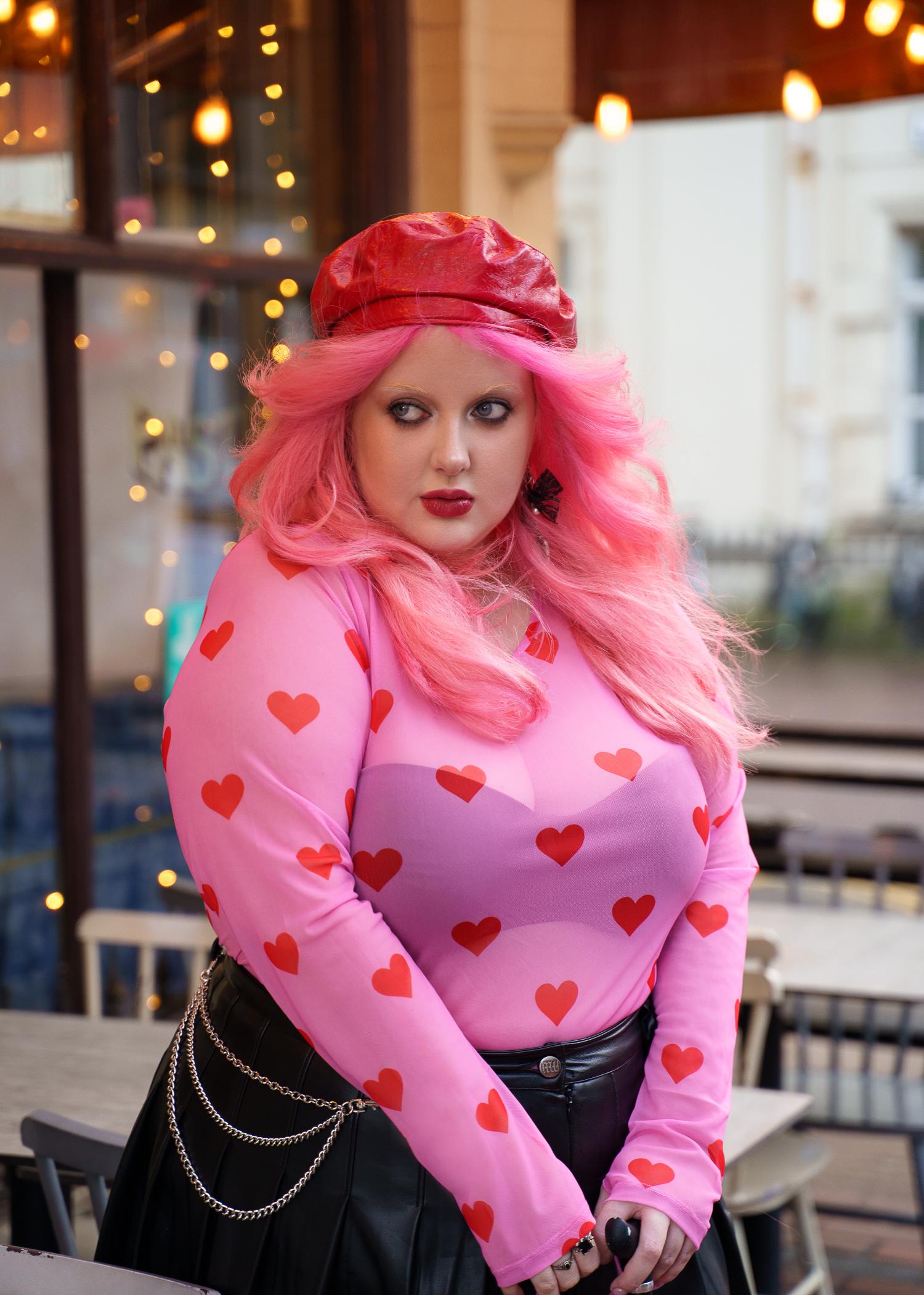 Love Me Heart Print Mesh Top | Sheer Alternative Top | Sizes 0-34