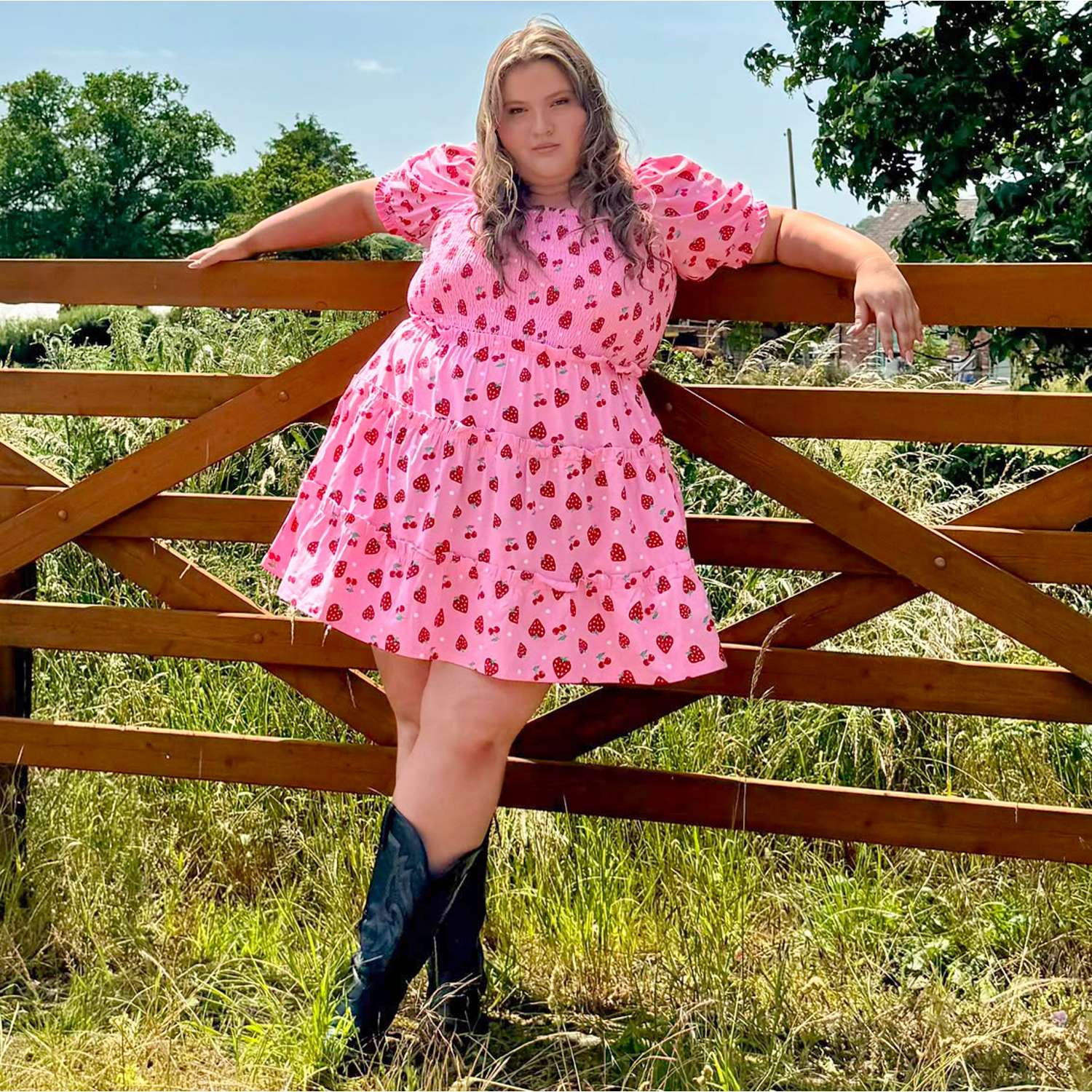 strawberry mini dress WAYF Juni Mini Dress