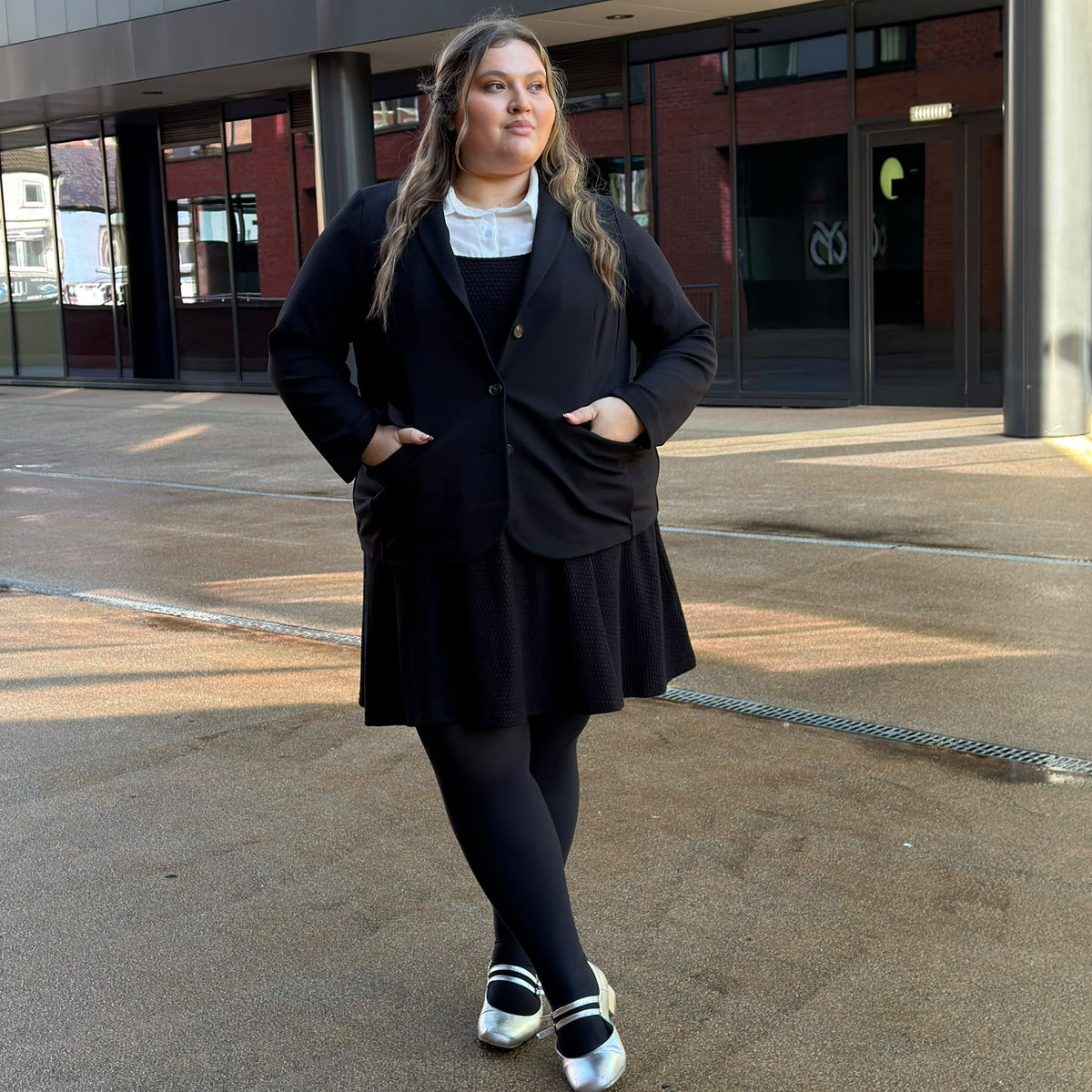 Tailored Ponte Roma Blazer - Black