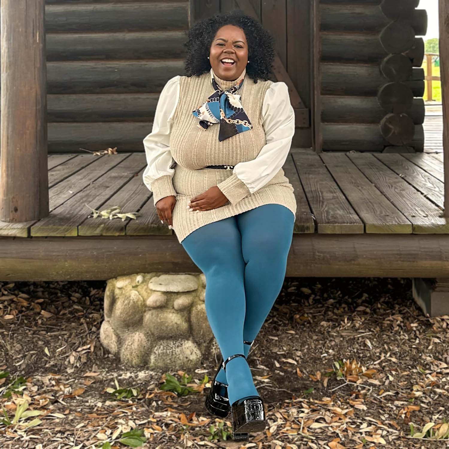 Opaque 80 Den Tights - Bone China