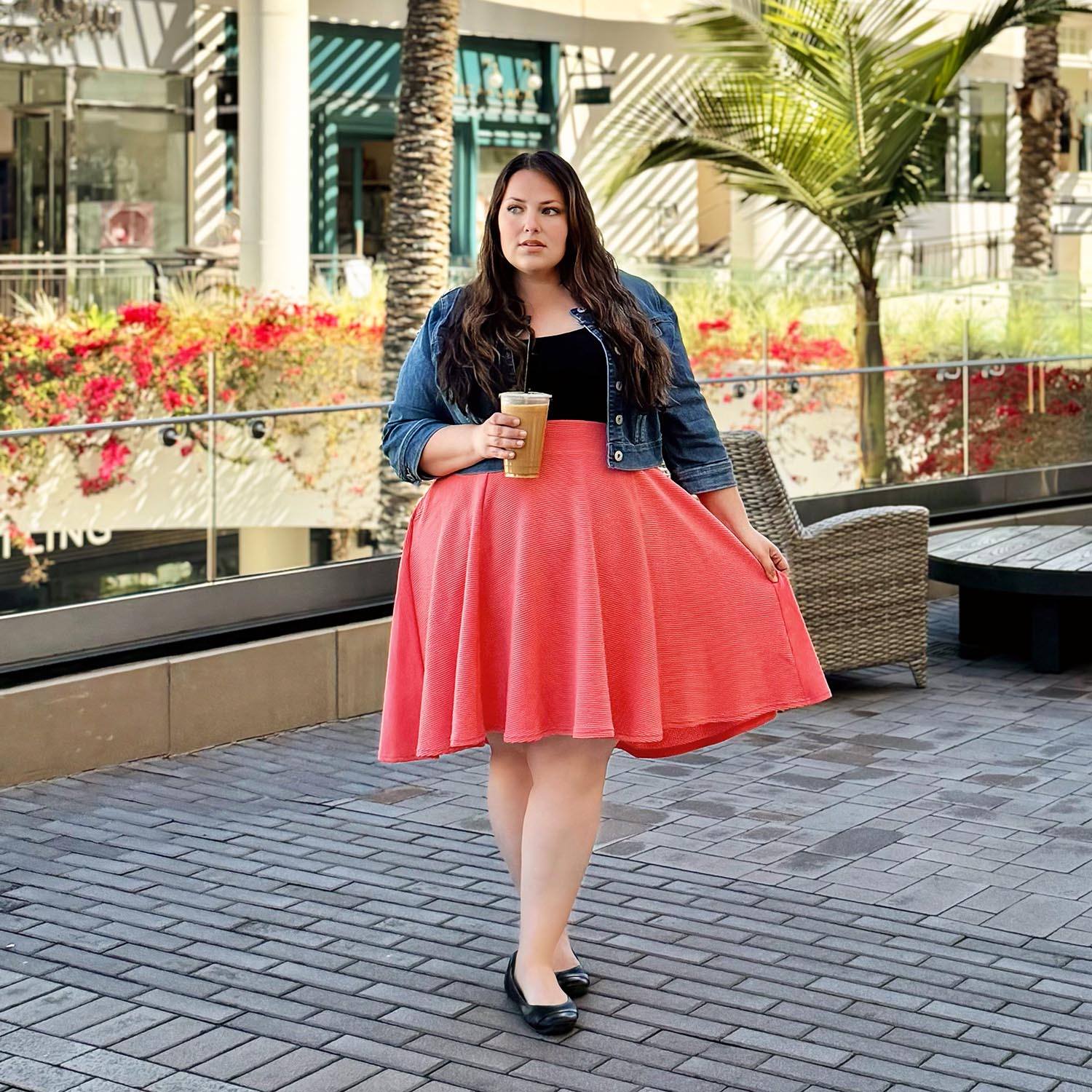 Ottoman Flare Skirt - Spiced Coral - E (12-14) Ottoman Flare Skirt - Spiced Coral - E (12-14)