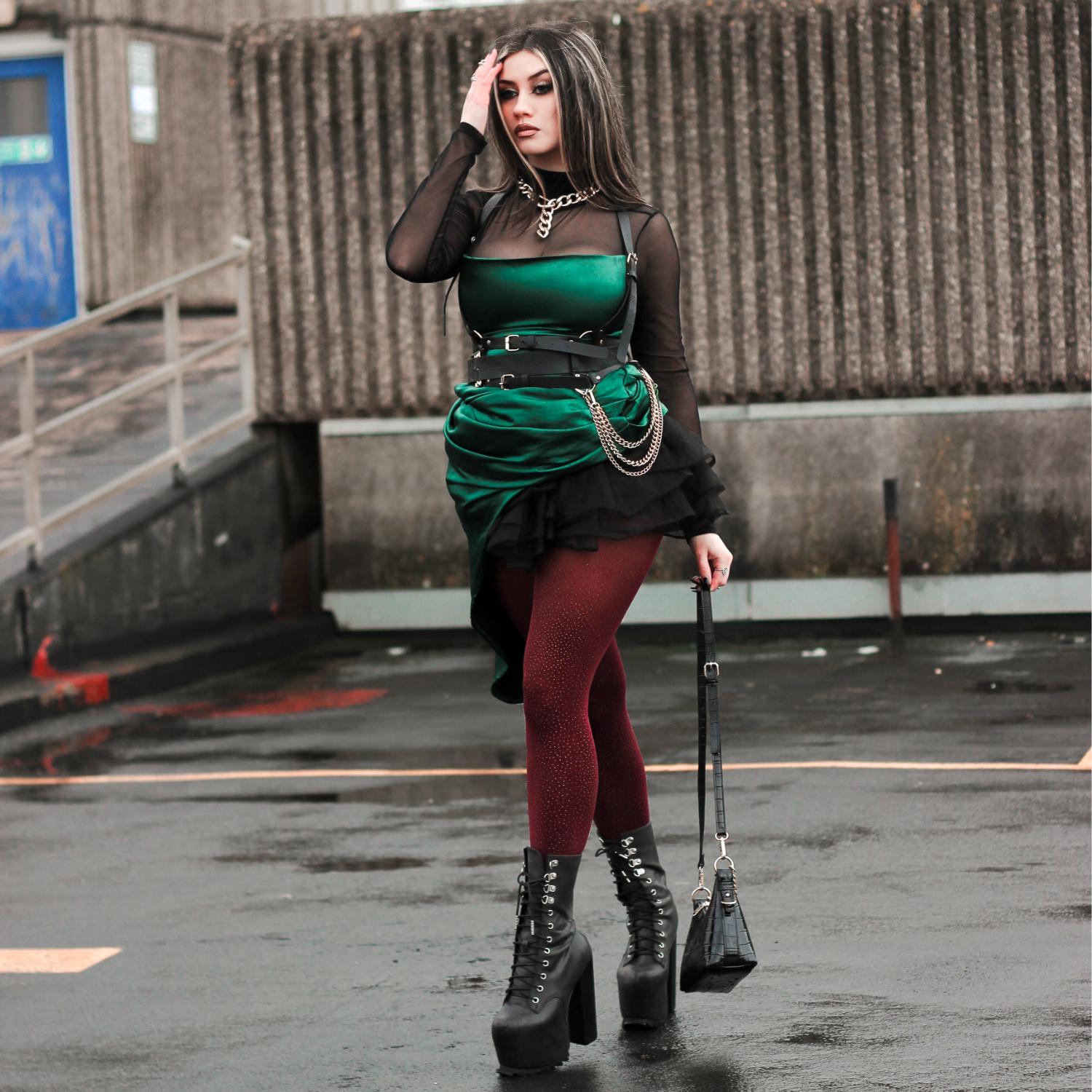 Opaque Tights - Gold Glitter