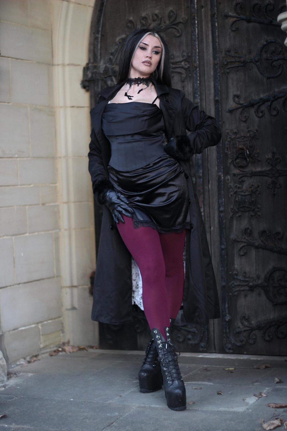 Super Opaque 120 Den Tights - Cherry