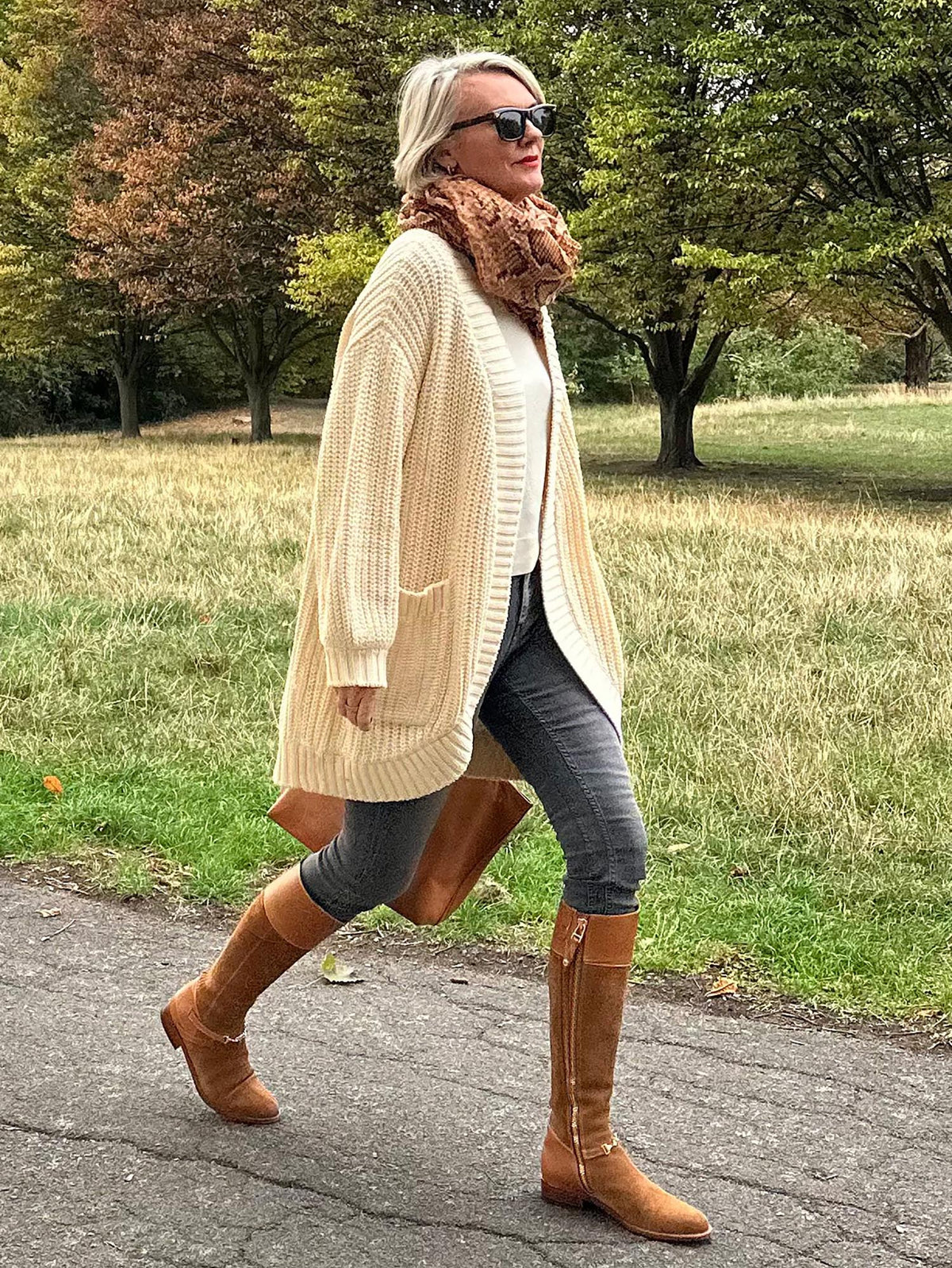 Chunky Knit Cotton Cardigan - Cream