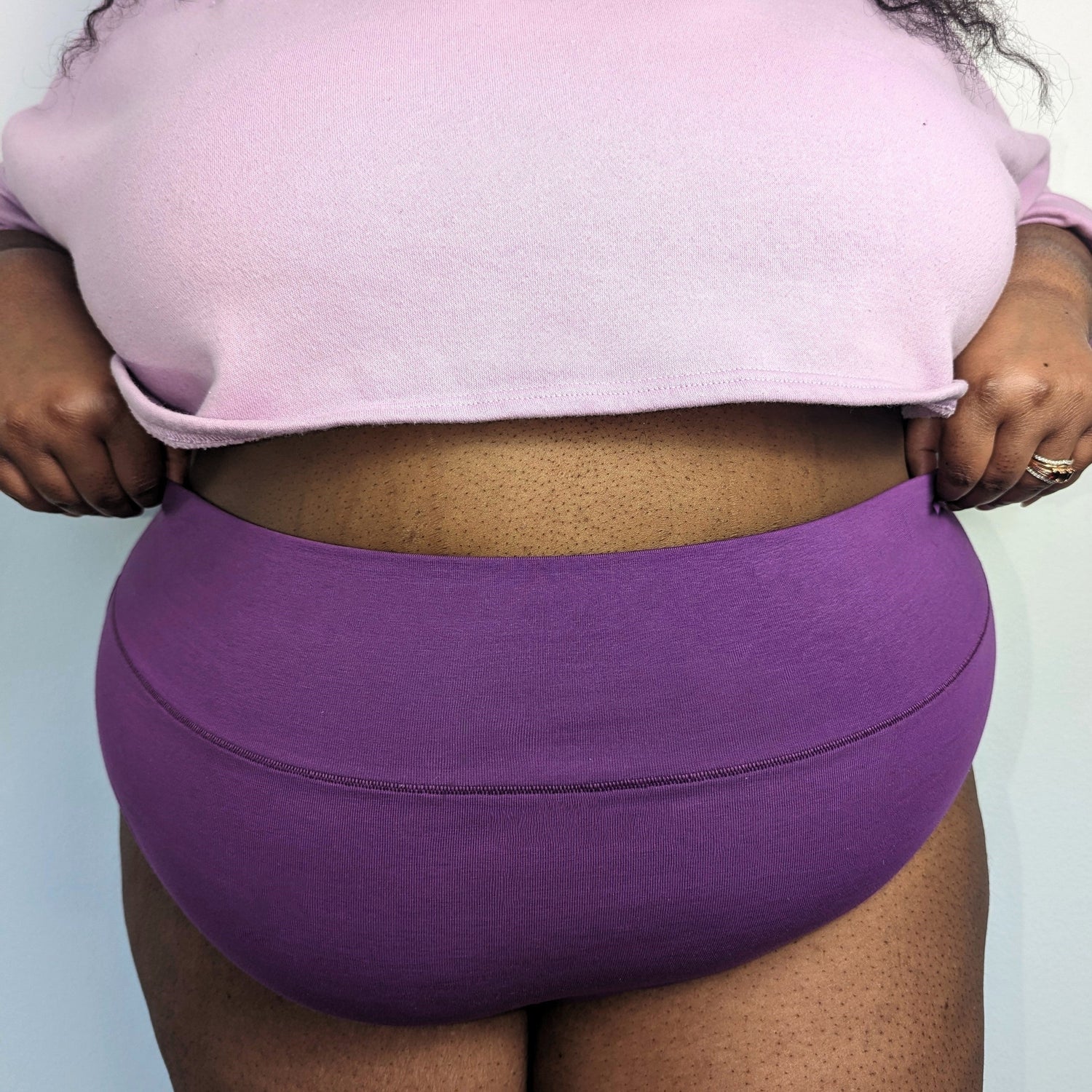 Organic Cotton Super High Leg Panties - Grape Escape