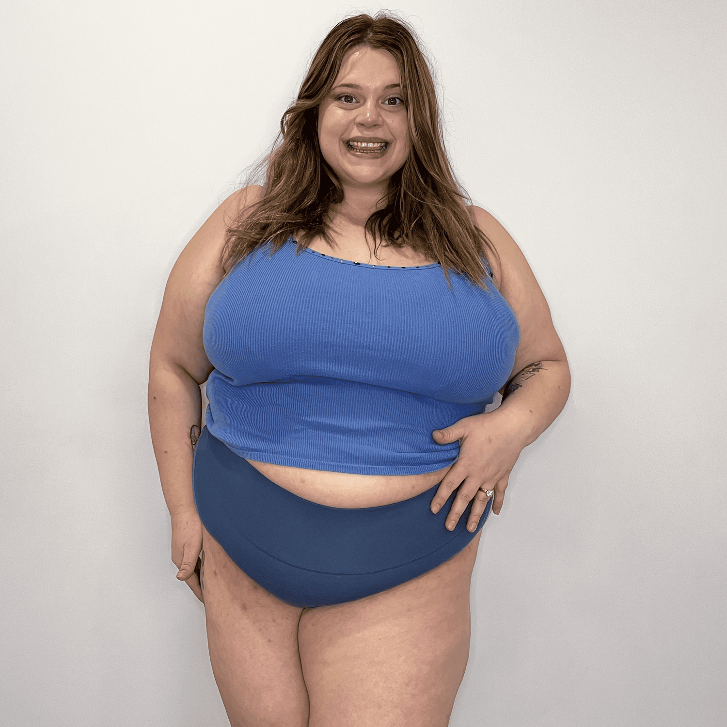 Organic Cotton Super High Leg Panties - Denim