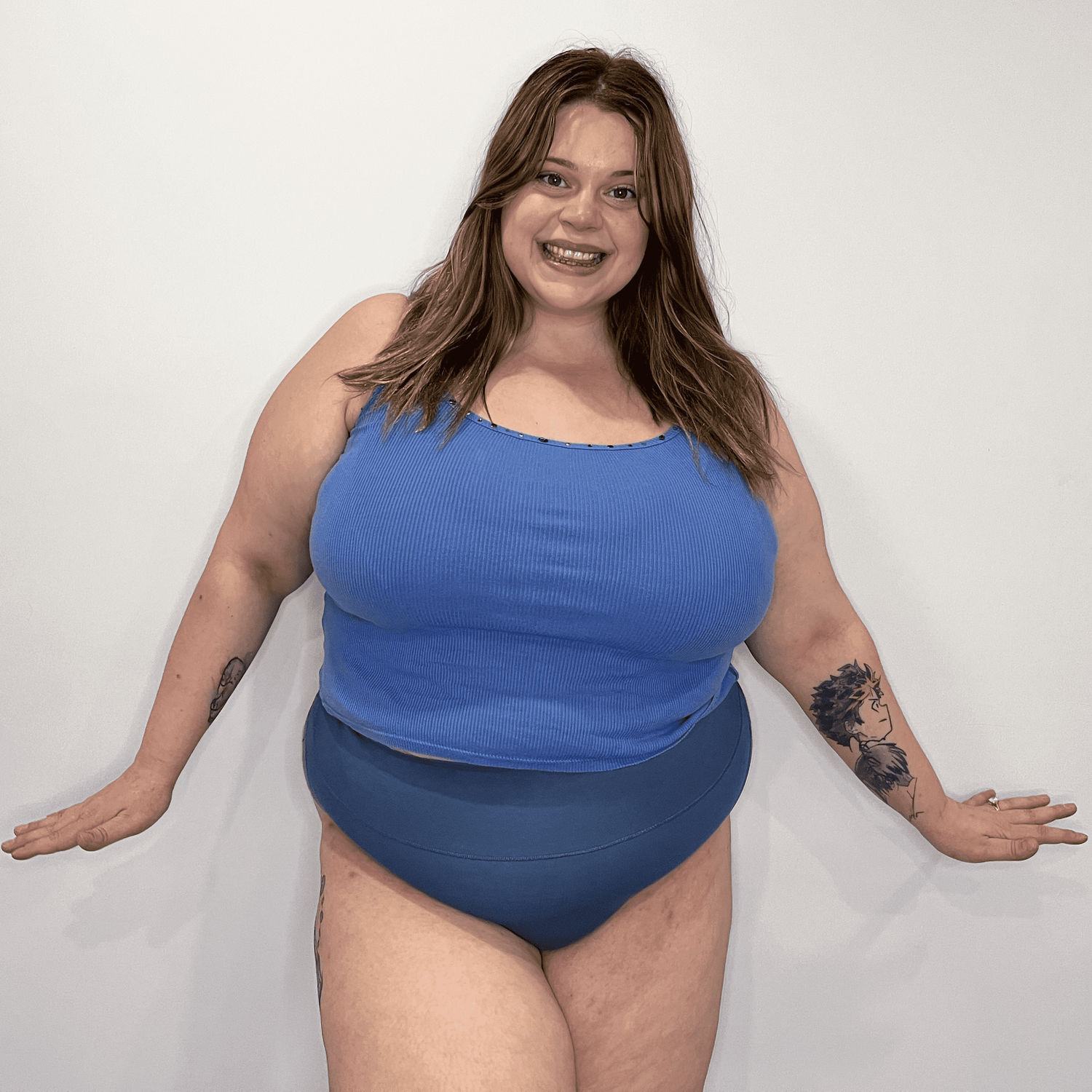 Organic Cotton Super High Leg Panties - Denim