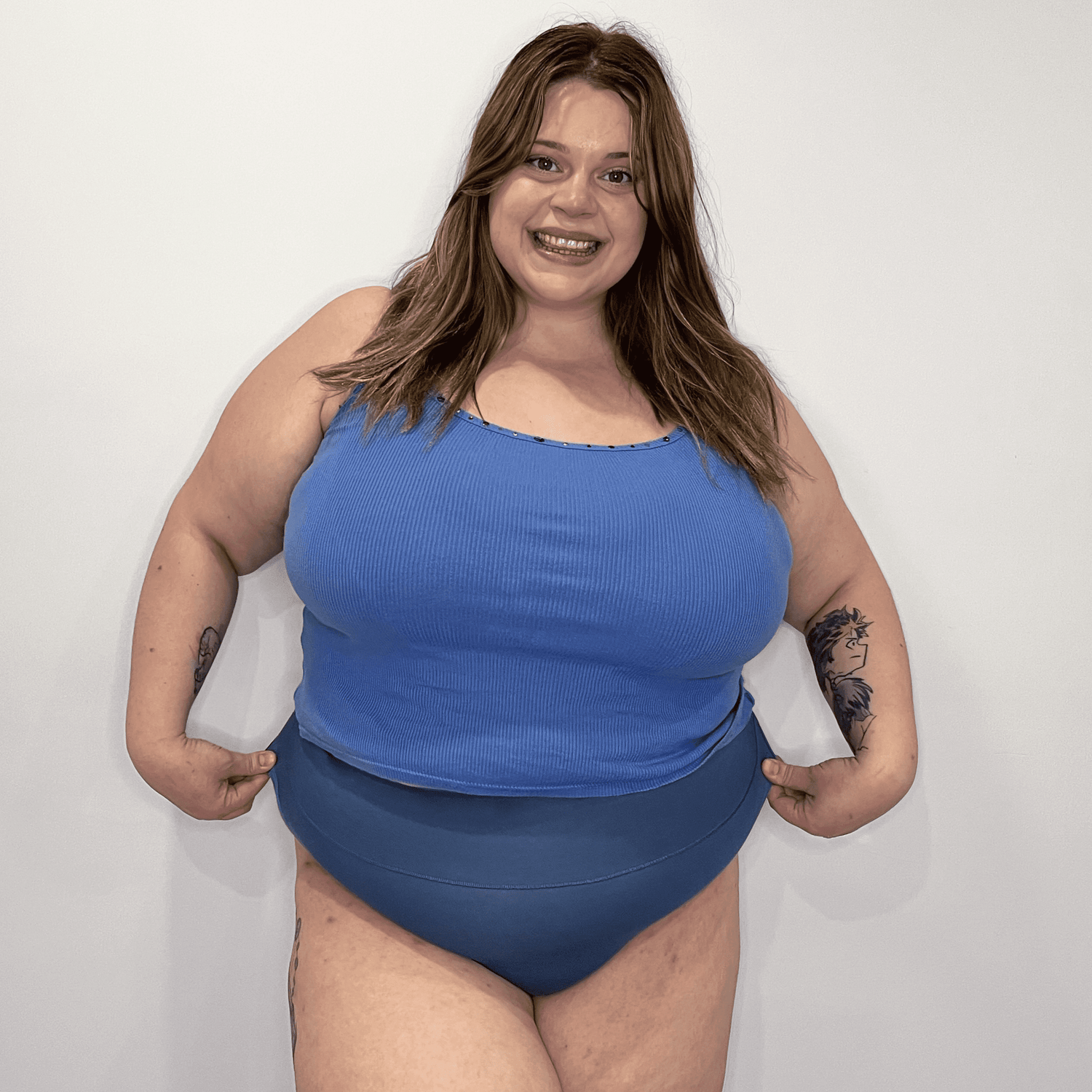 Organic Cotton Super High Leg Panties - Denim