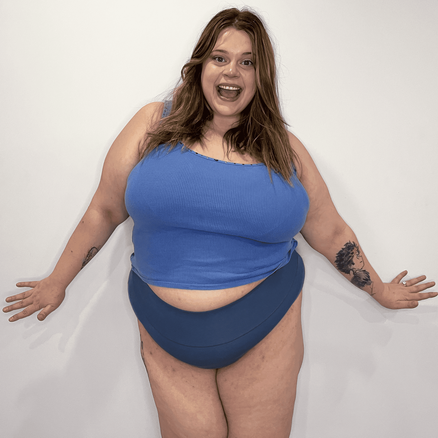 Organic Cotton Super High Leg Panties - Denim