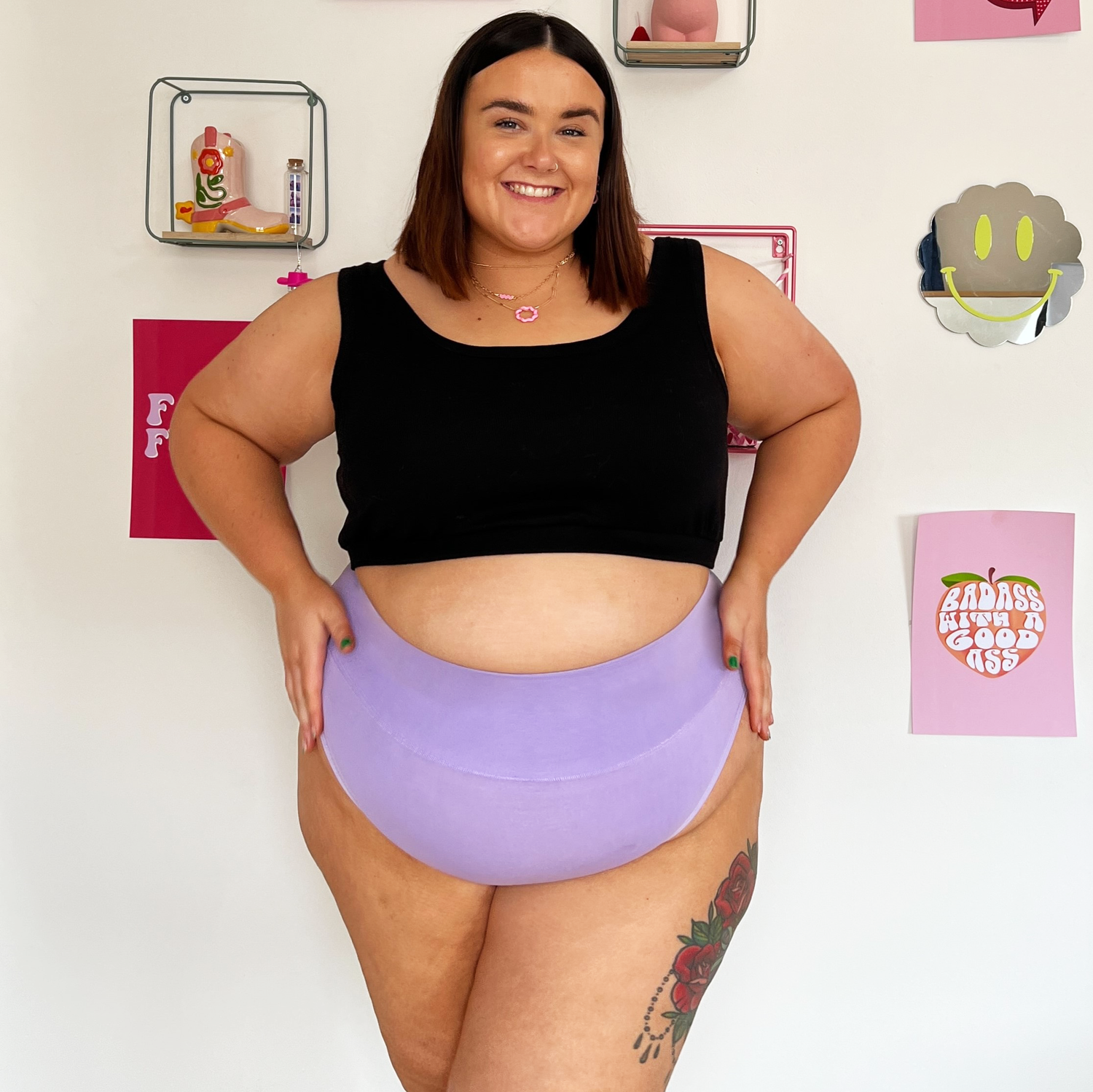 Organic Cotton Super High Leg Panties - Cassis de Violet