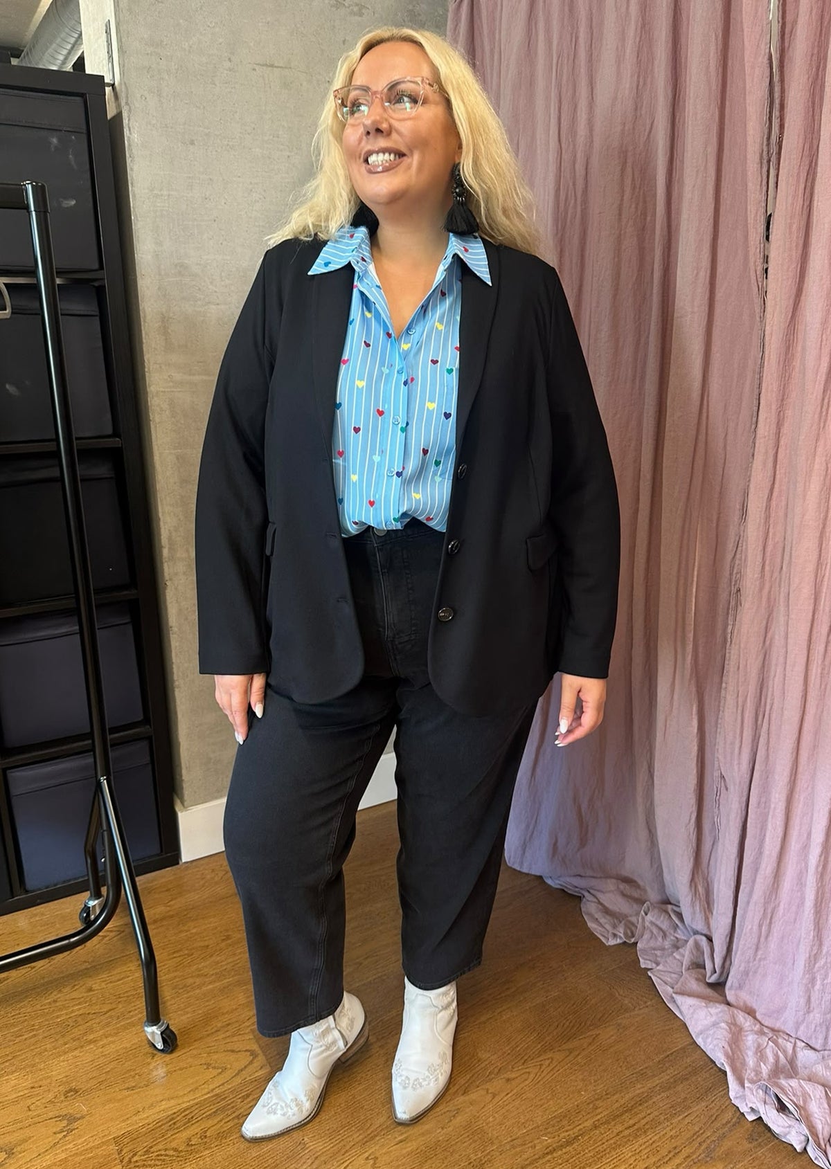 Tailored Ponte Roma Blazer - Black