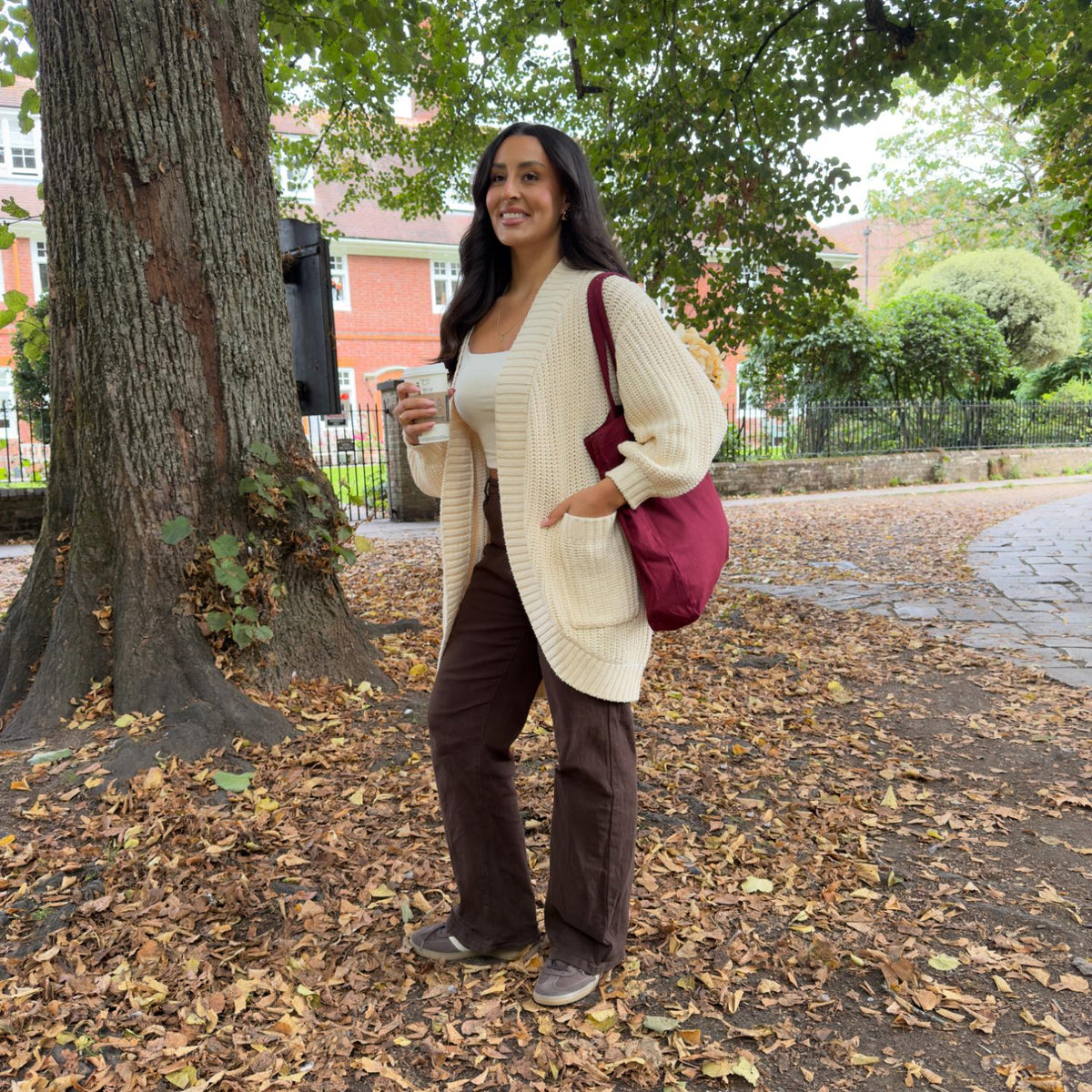 Chunky Knit Cotton Cardigan - Cream