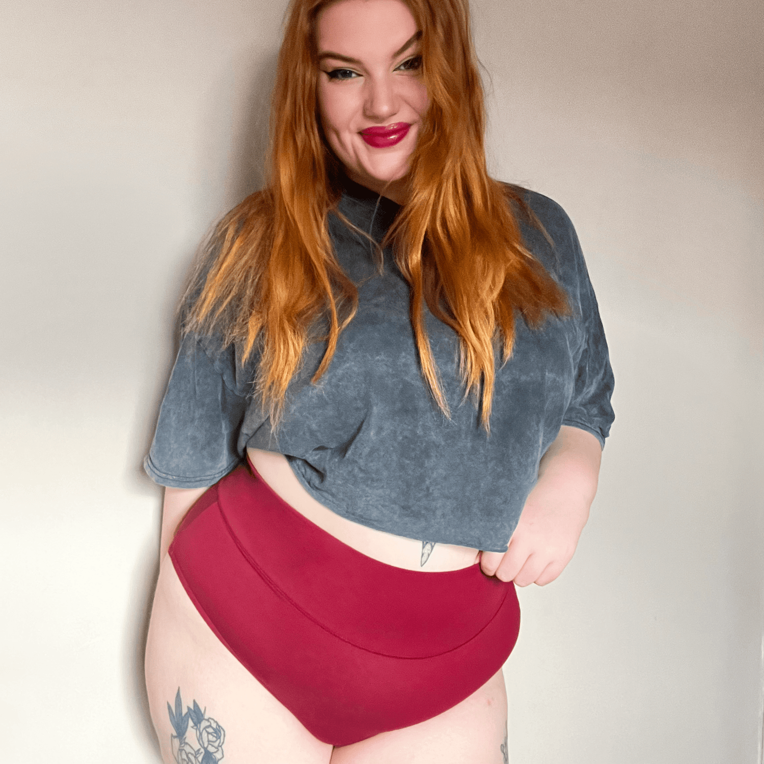 Organic Cotton Full Brief Panties - Blood Red