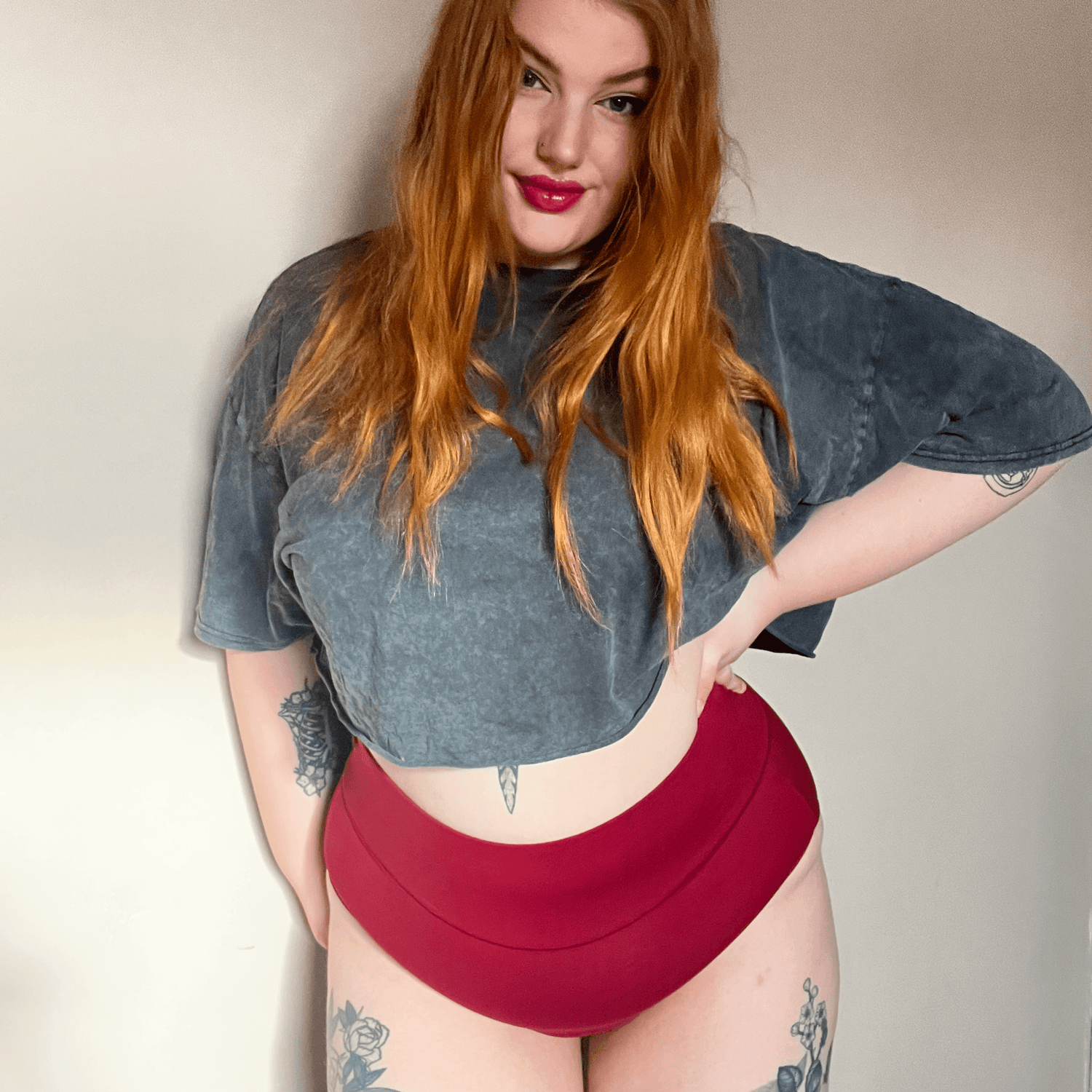 Organic Cotton Full Brief Panties - Blood Red