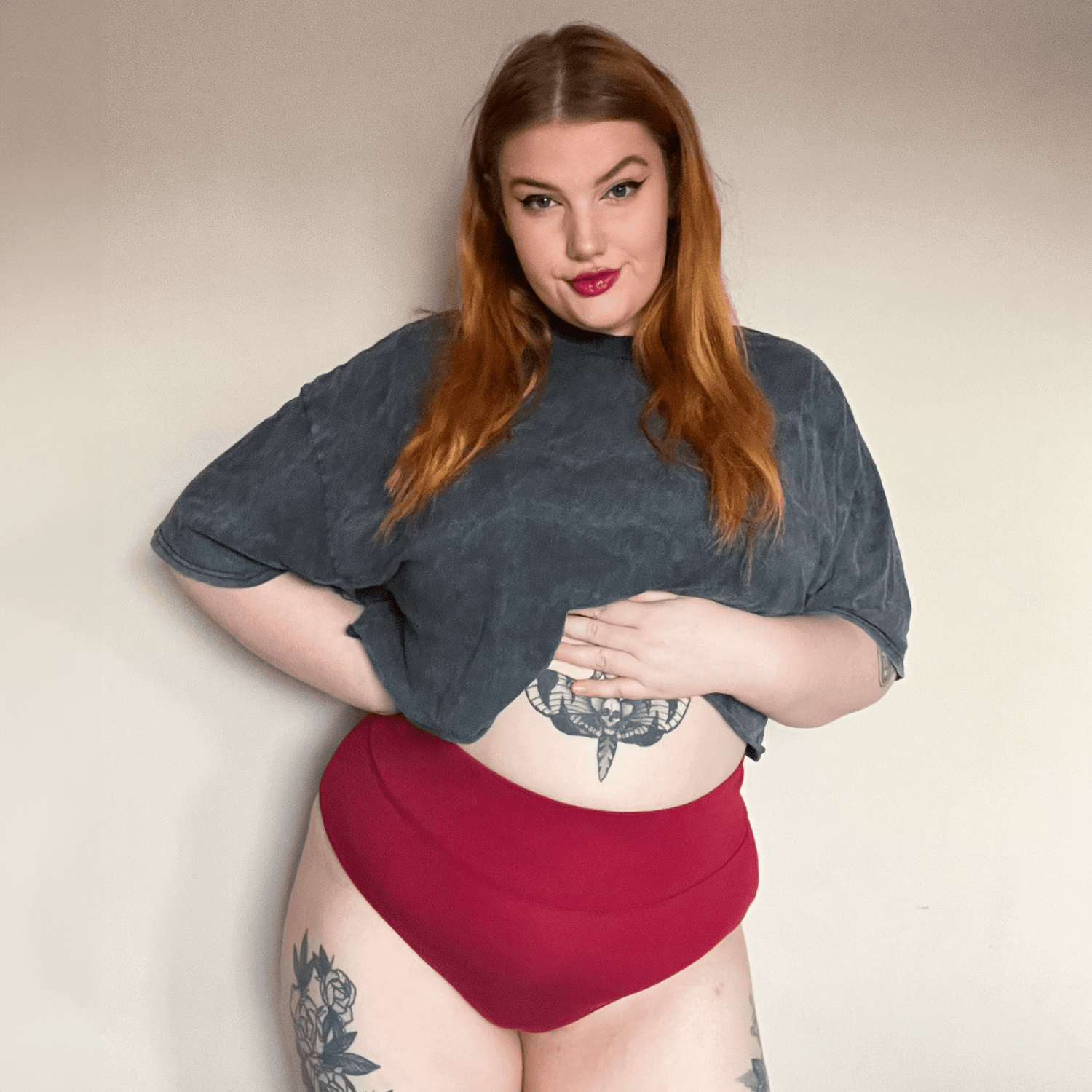 Organic Cotton Full Brief Panties - Blood Red