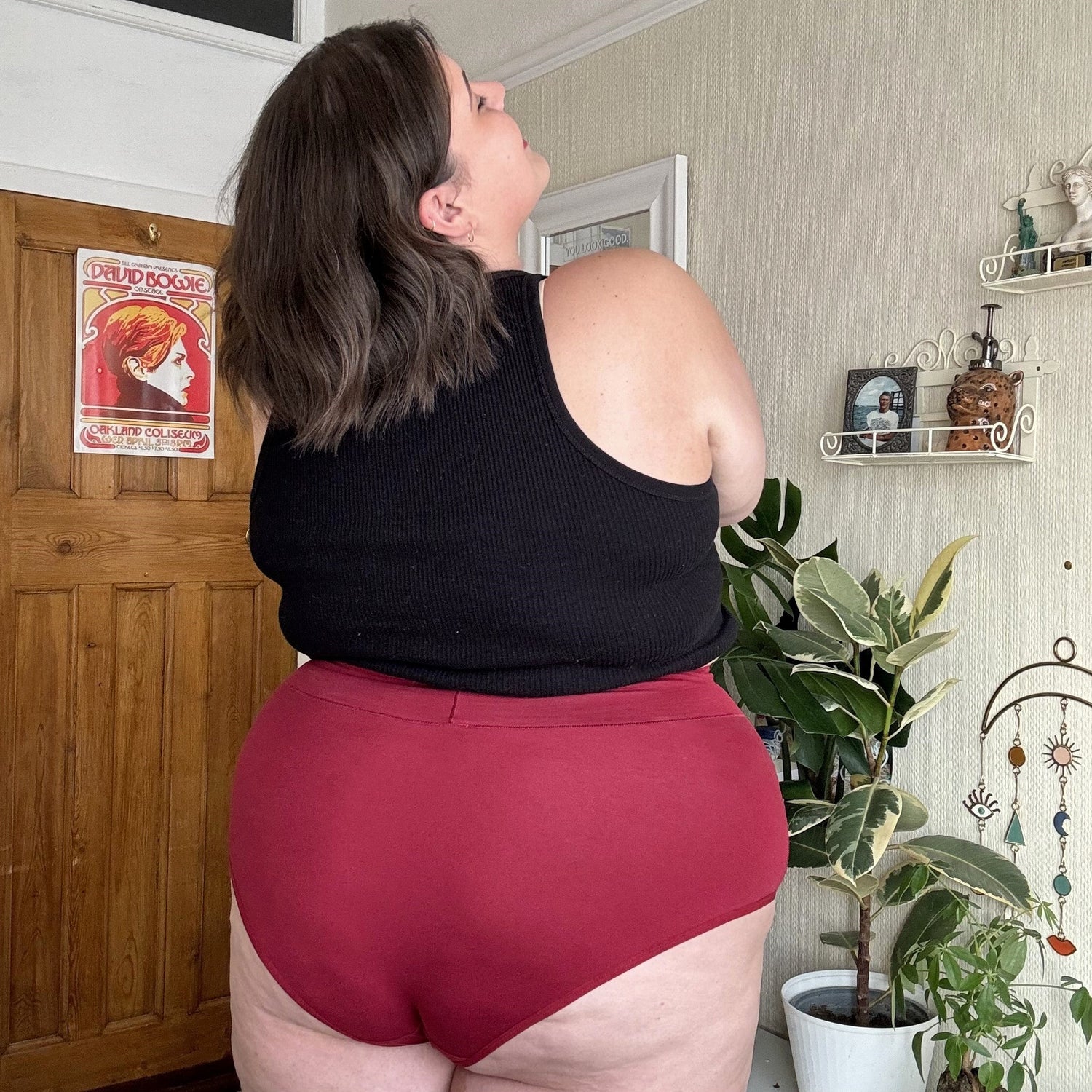 Organic Cotton Super High Waist Panties - Blood Red