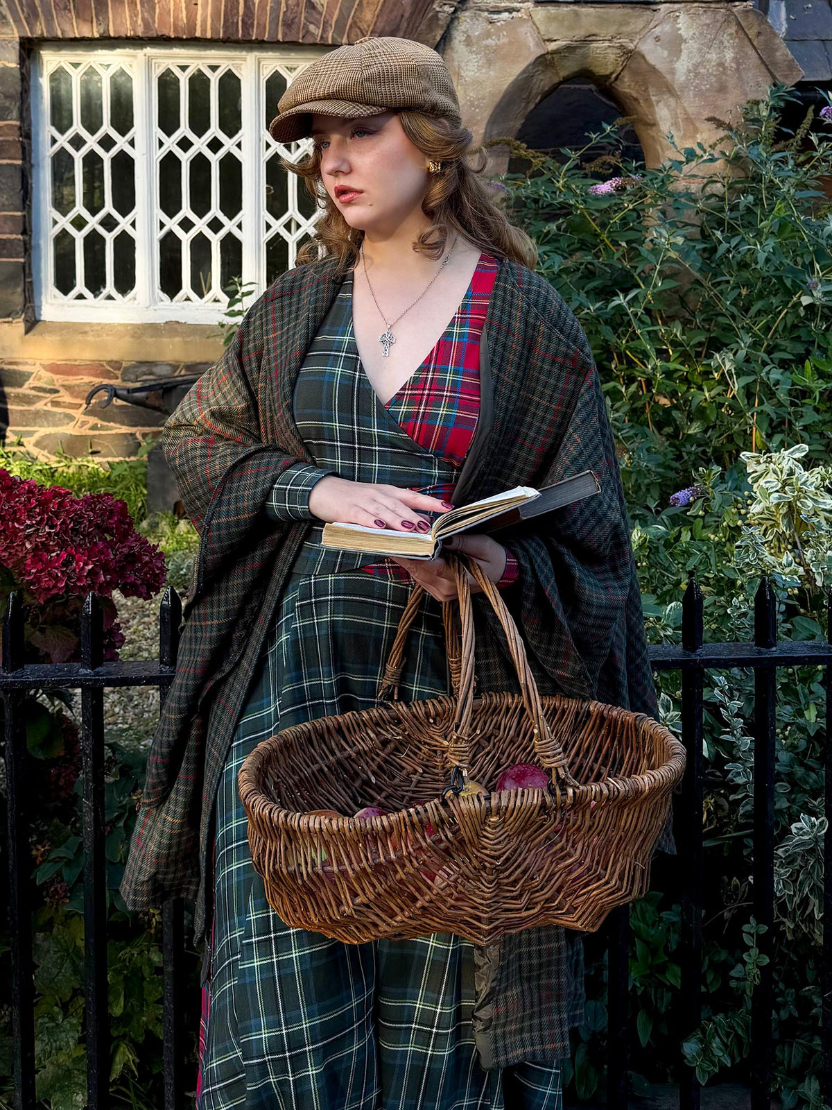 Islay Jersey Maxi A-Line Skirt - Green Plaid