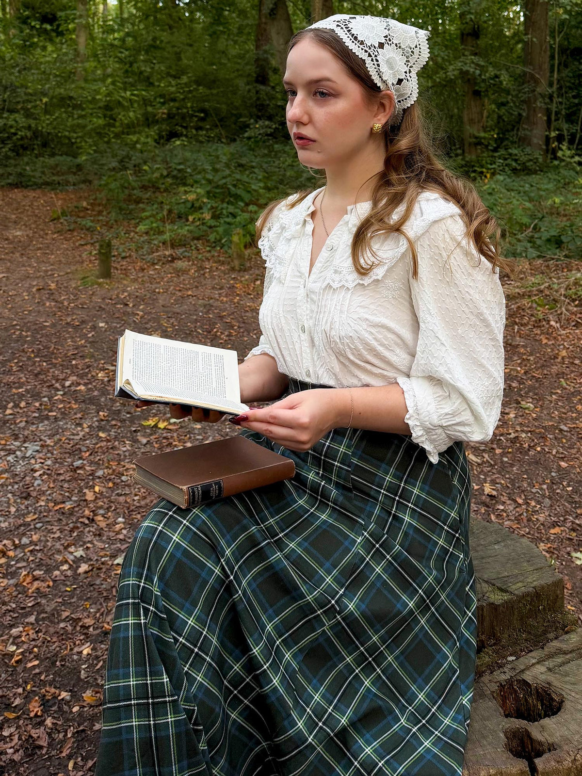 Islay Jersey Maxi A-Line Skirt - Green Plaid