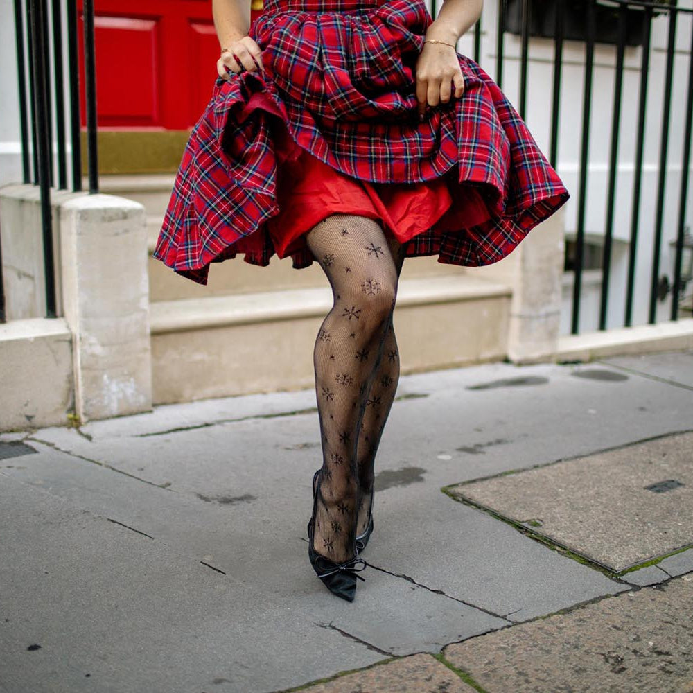 Ice Queen | Fishnet Snowflake Festive Tights | Snag Fabulous (A-D)