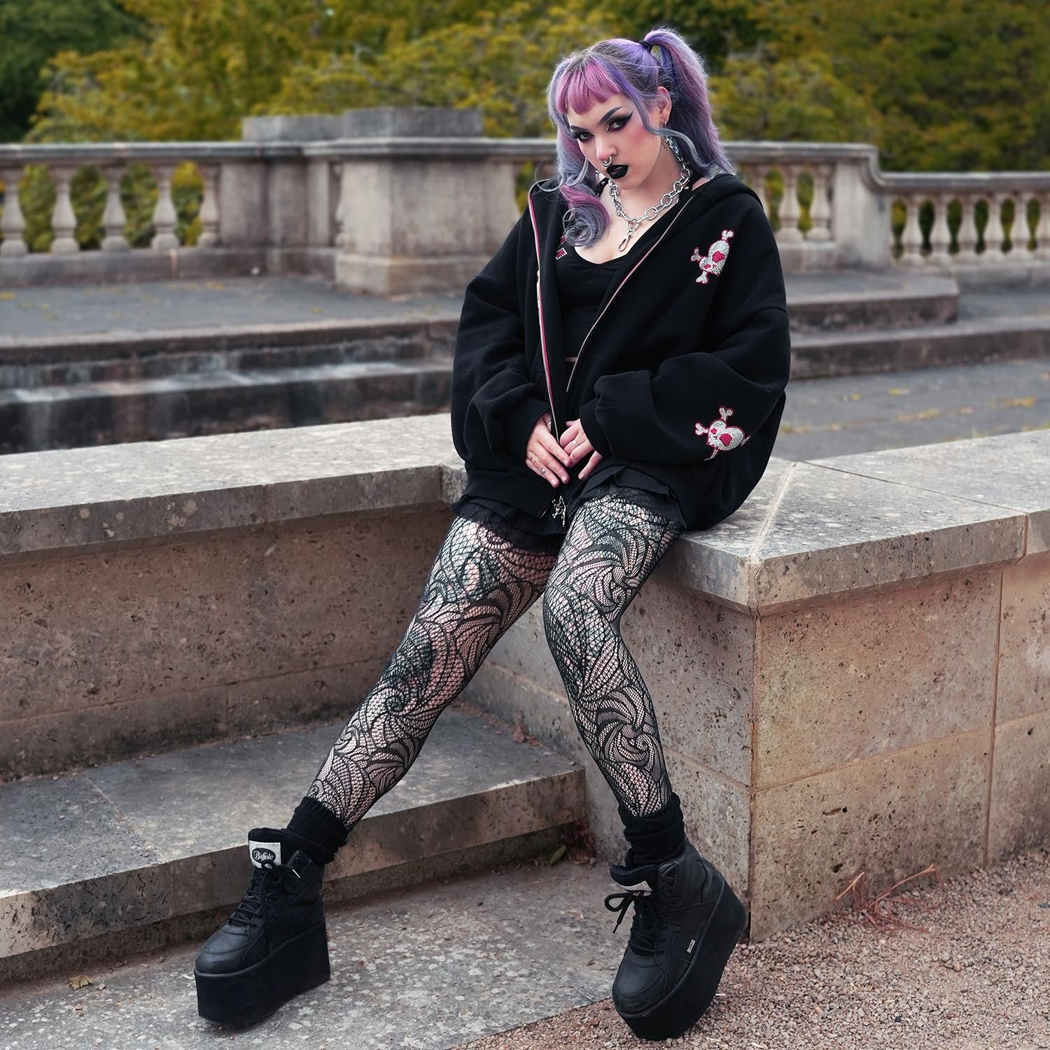 Plus Size Fishnet Tights | Thighs The Limit Fishnets - Timewarp - Black Plus Size Fishnet Tights | Thighs The Limit Fishnets - Timewarp - Black