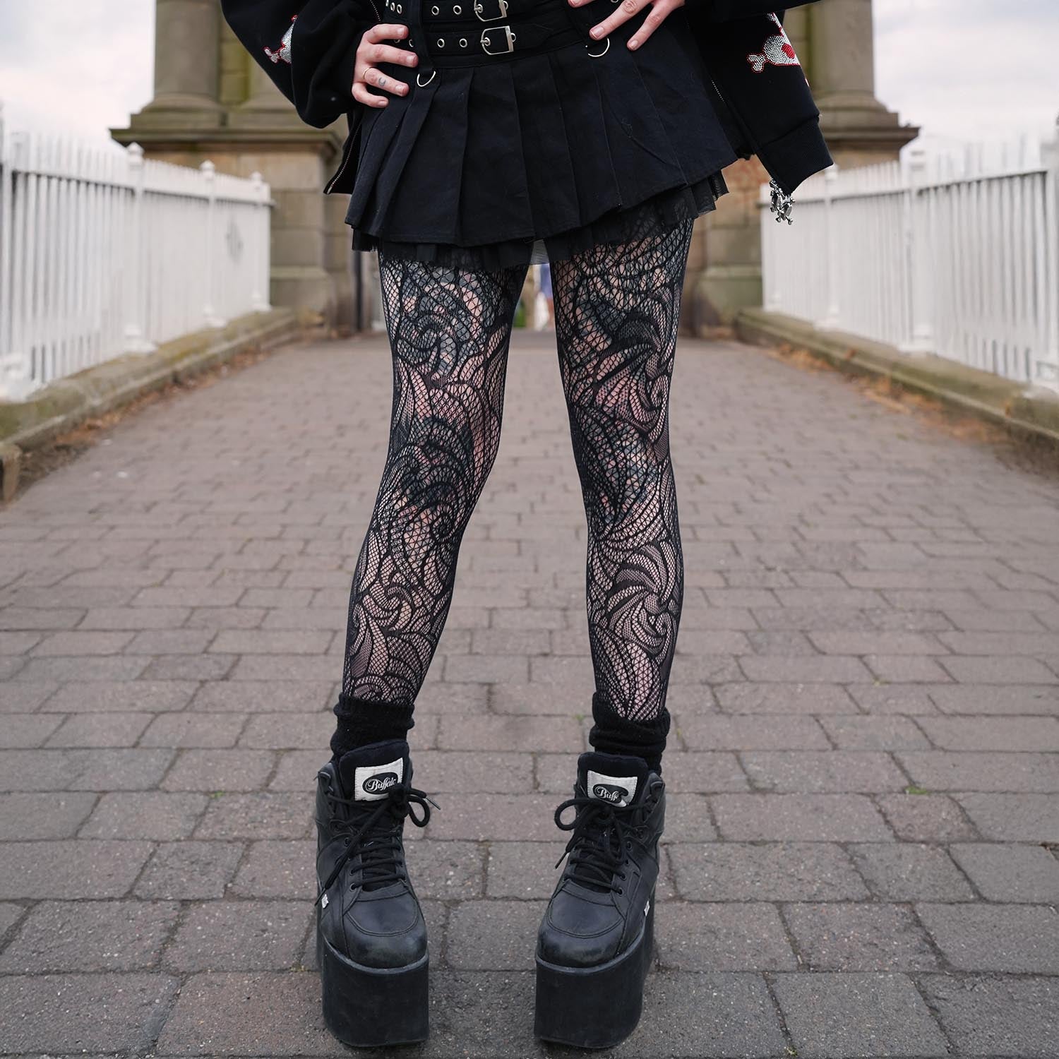 Thighs The Limit Fishnets - Timewarp - Black