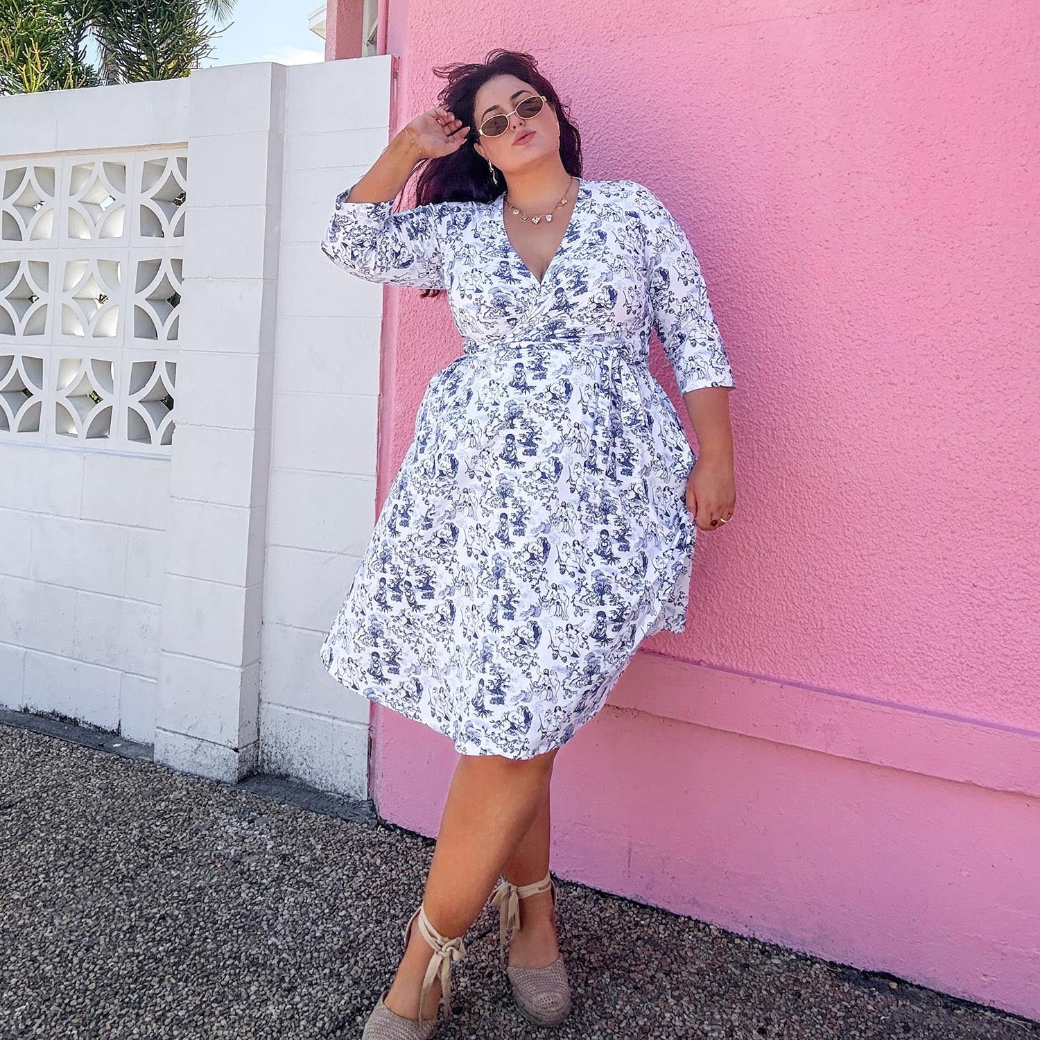 Wrap Dress - Passion au Jardin - L'Amour Bleu - Tights & Clothes In Sizes 1-34 - Snag Snag US Wrap Dress - Passion au Jardin - L'Amour Bleu - Tights & Clothes In Sizes 1-34 - Snag Snag US