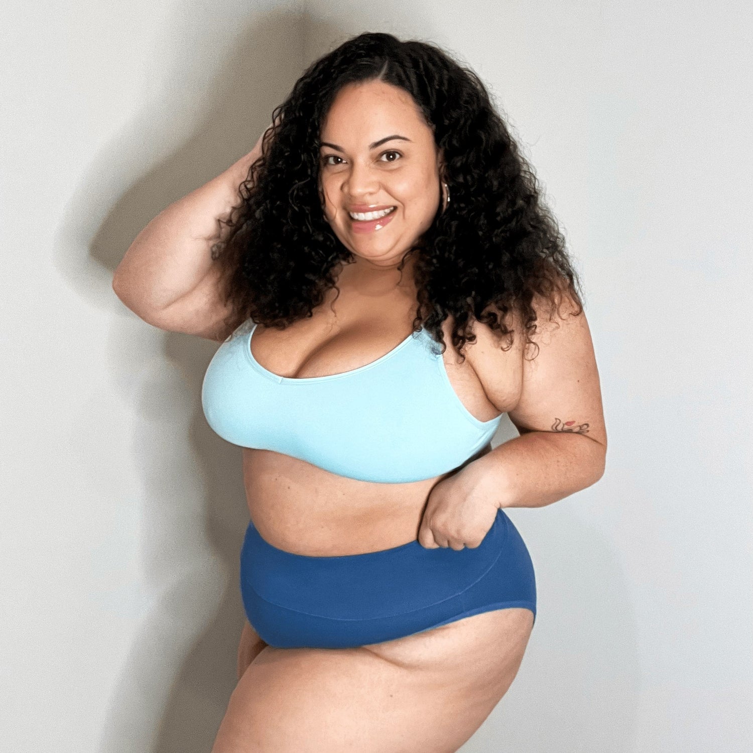 Organic Cotton Super High Leg Panties - Denim