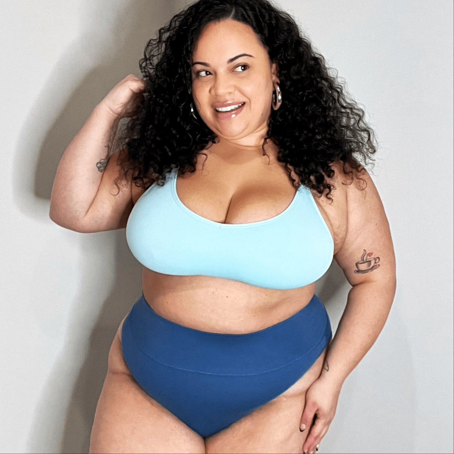 Organic Cotton Super High Leg Panties - Denim