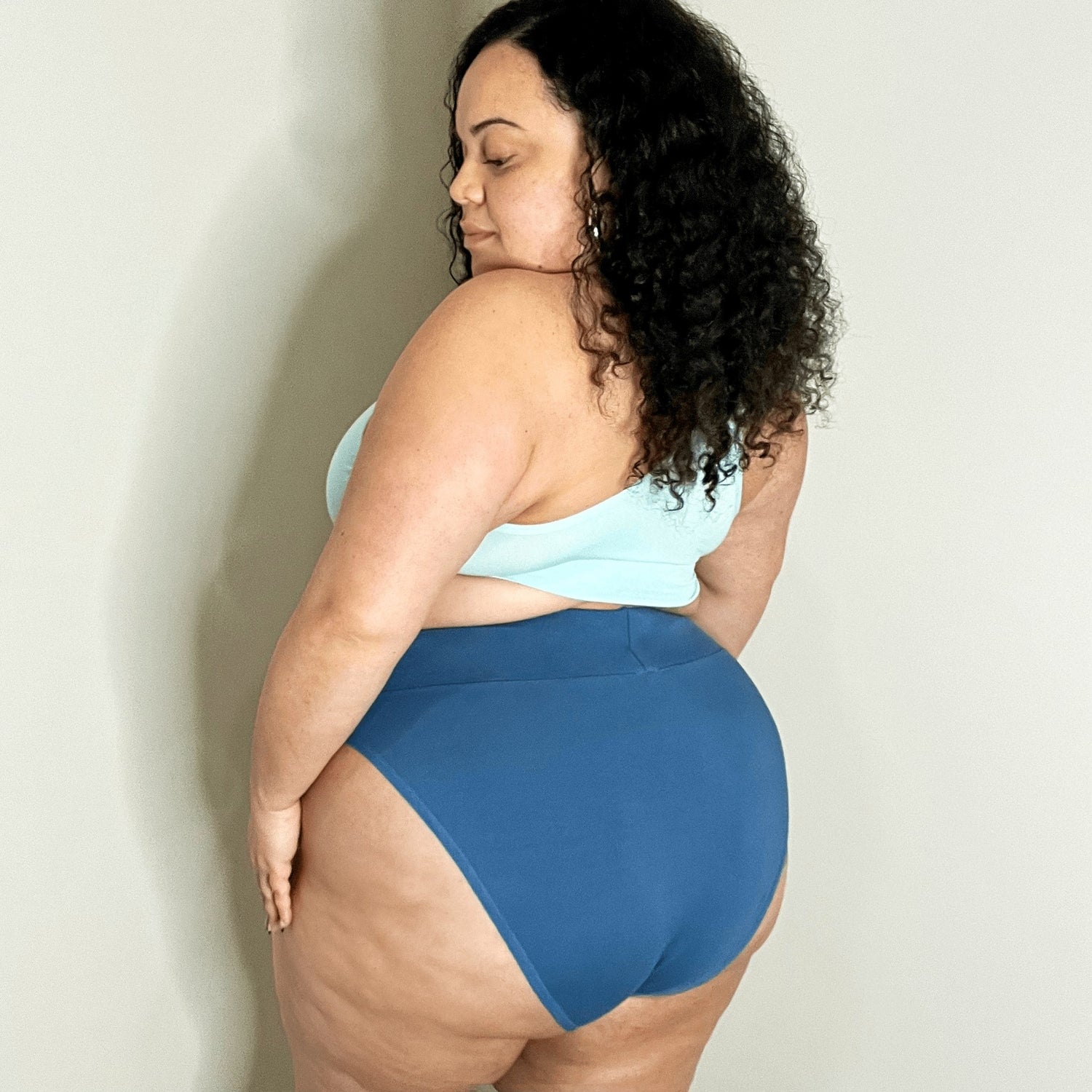 Organic Cotton Super High Leg Panties - Denim