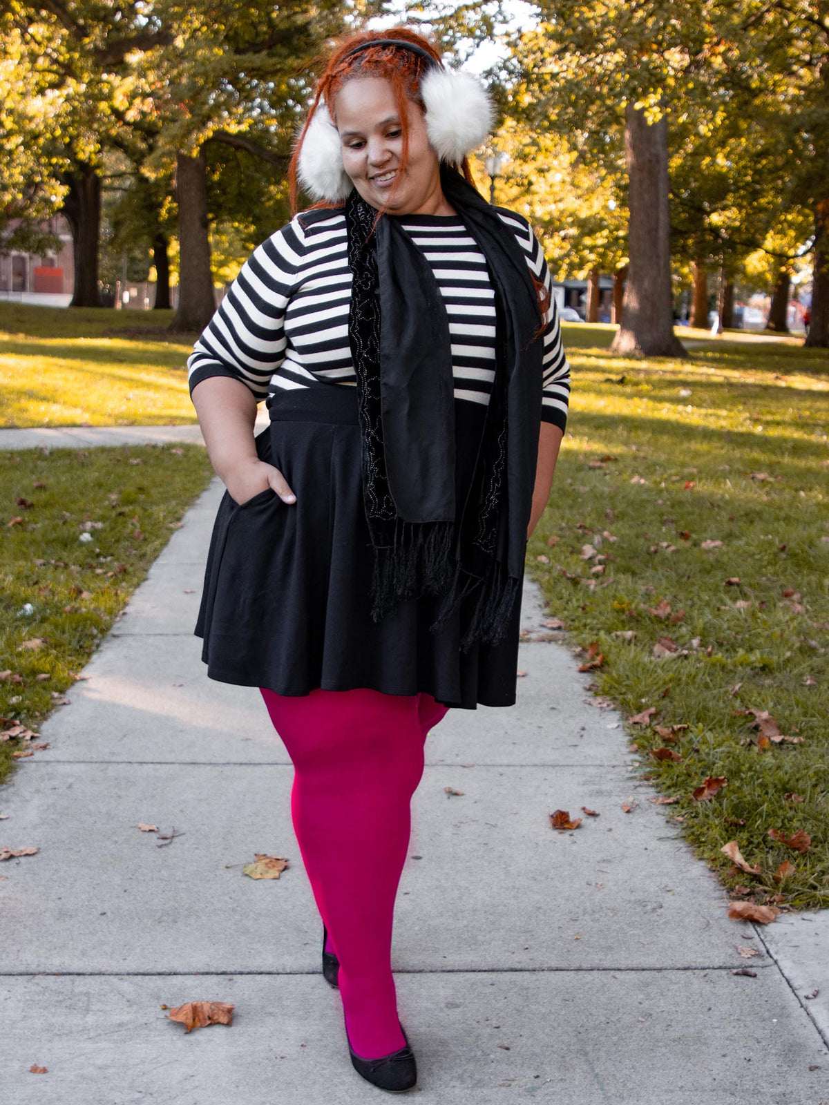 Super Opaque 120 Den Tights - Raspberry Pie