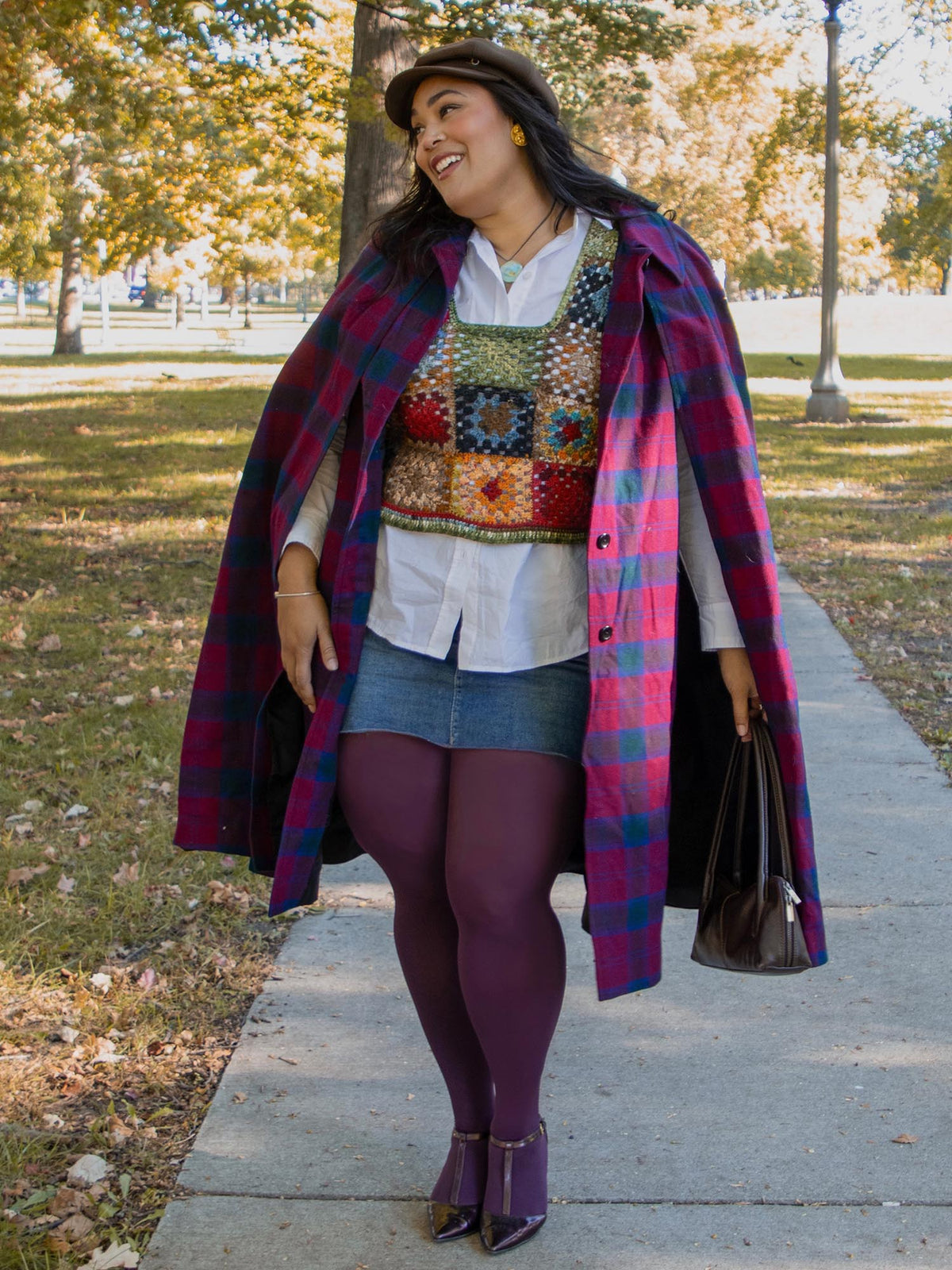Super Opaque 120 Den Tights - Plum