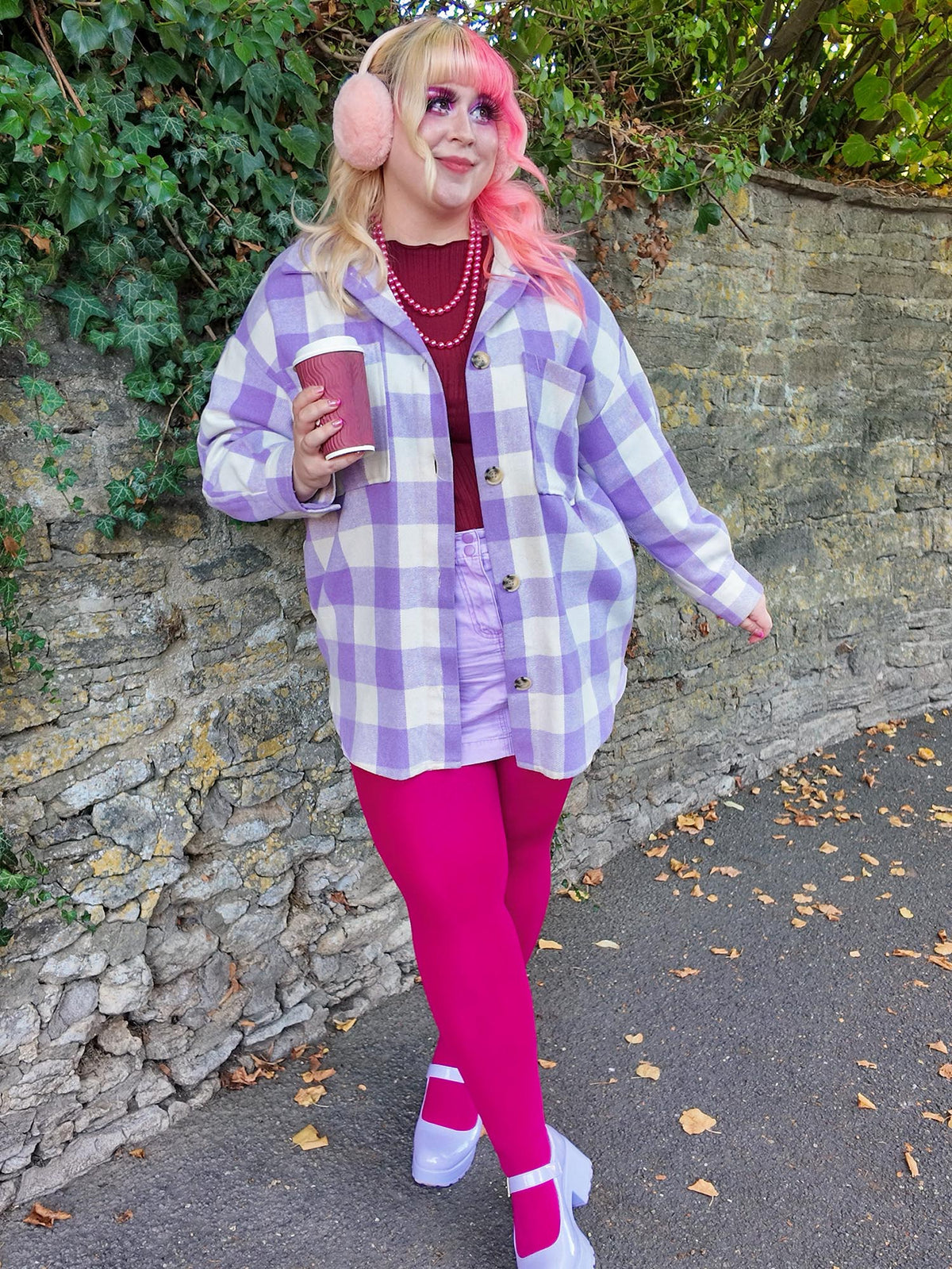 Super Opaque 120 Den Tights - Raspberry Pie