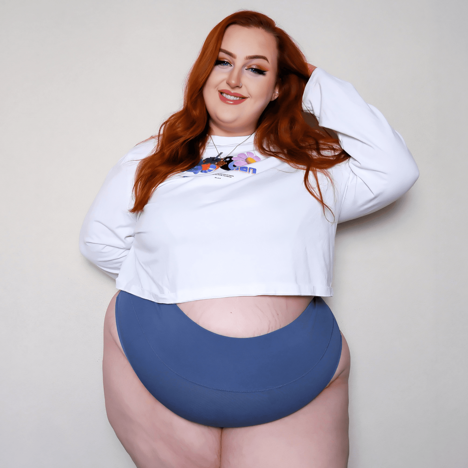 Organic Cotton Cheeky High Leg Panties -  Denim