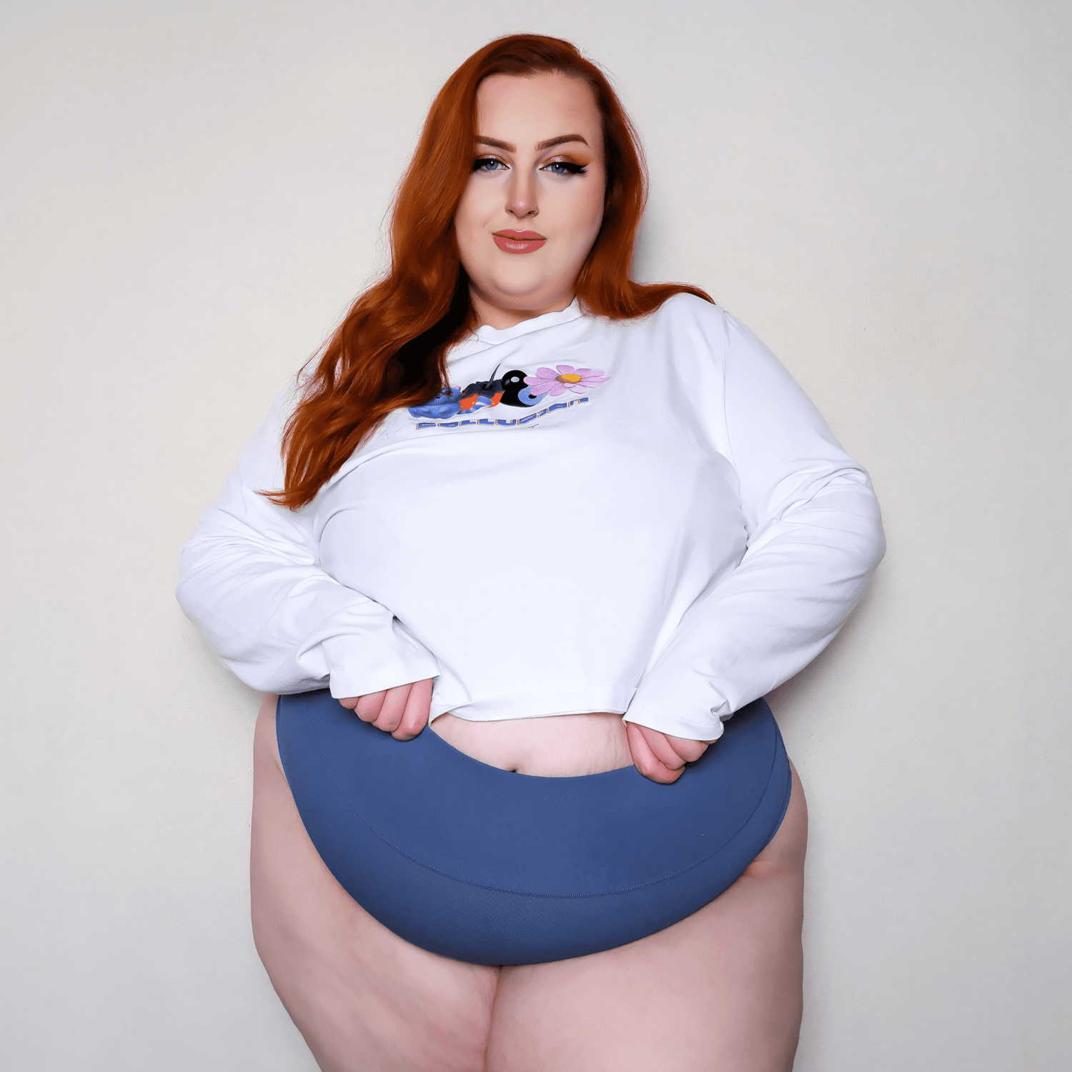 Organic Cotton Cheeky High Leg Panties - Denim