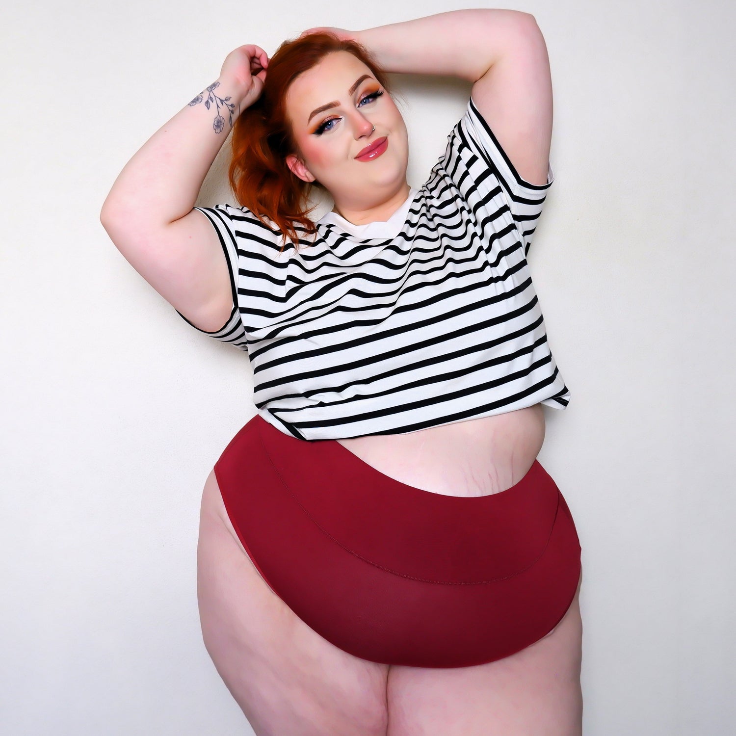 Organic Cotton Super High Leg Panties - Blood red