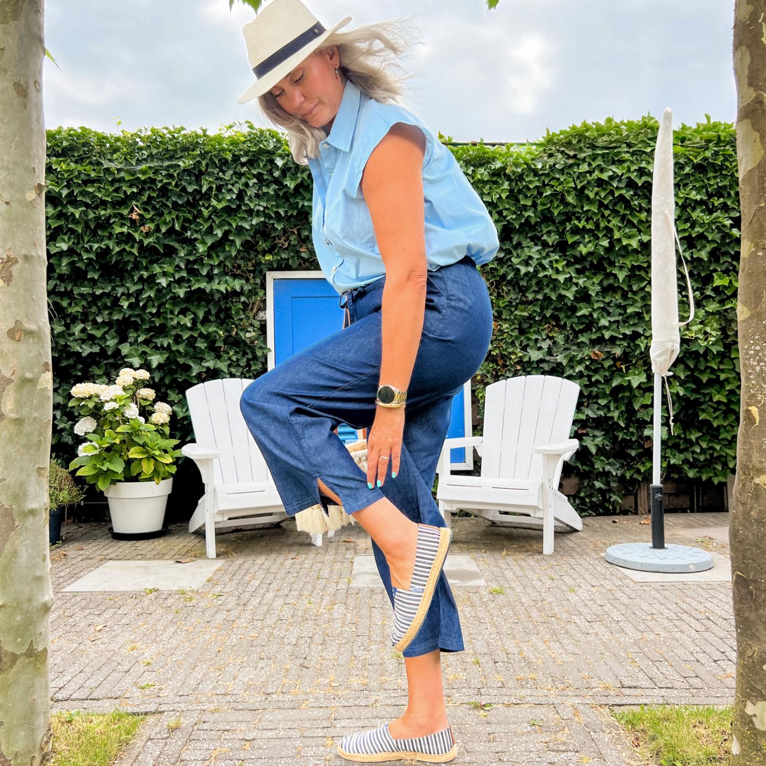 Relaxed Chambray Trousers - Denim